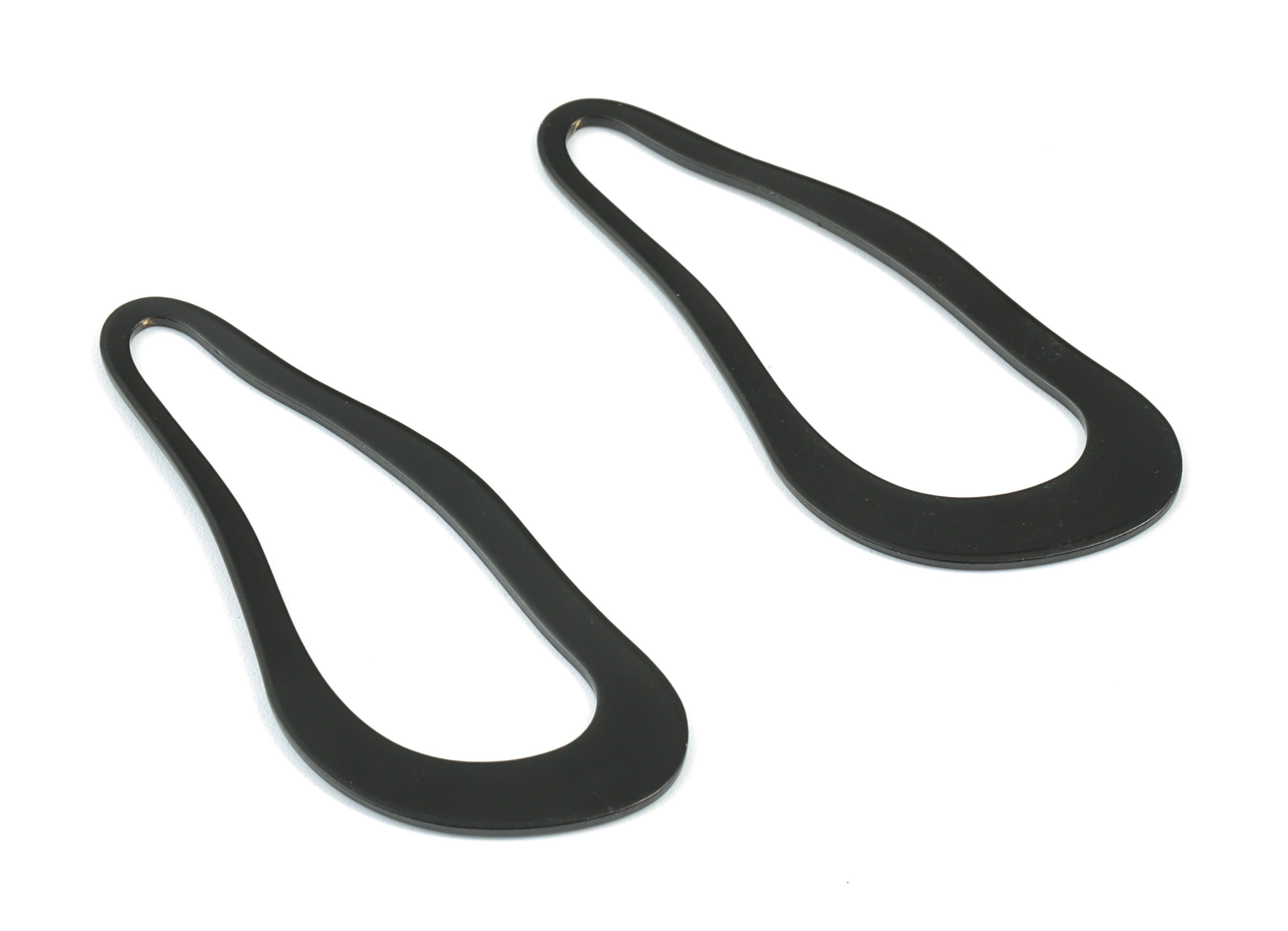 Black Drop Earring Charms - Matte Black Brass Teardrop Pendant - Earring Findings - Jewelry Supplies - 51.16x21.54x1.13mm - PP1963B - DOMEDBAZAAR