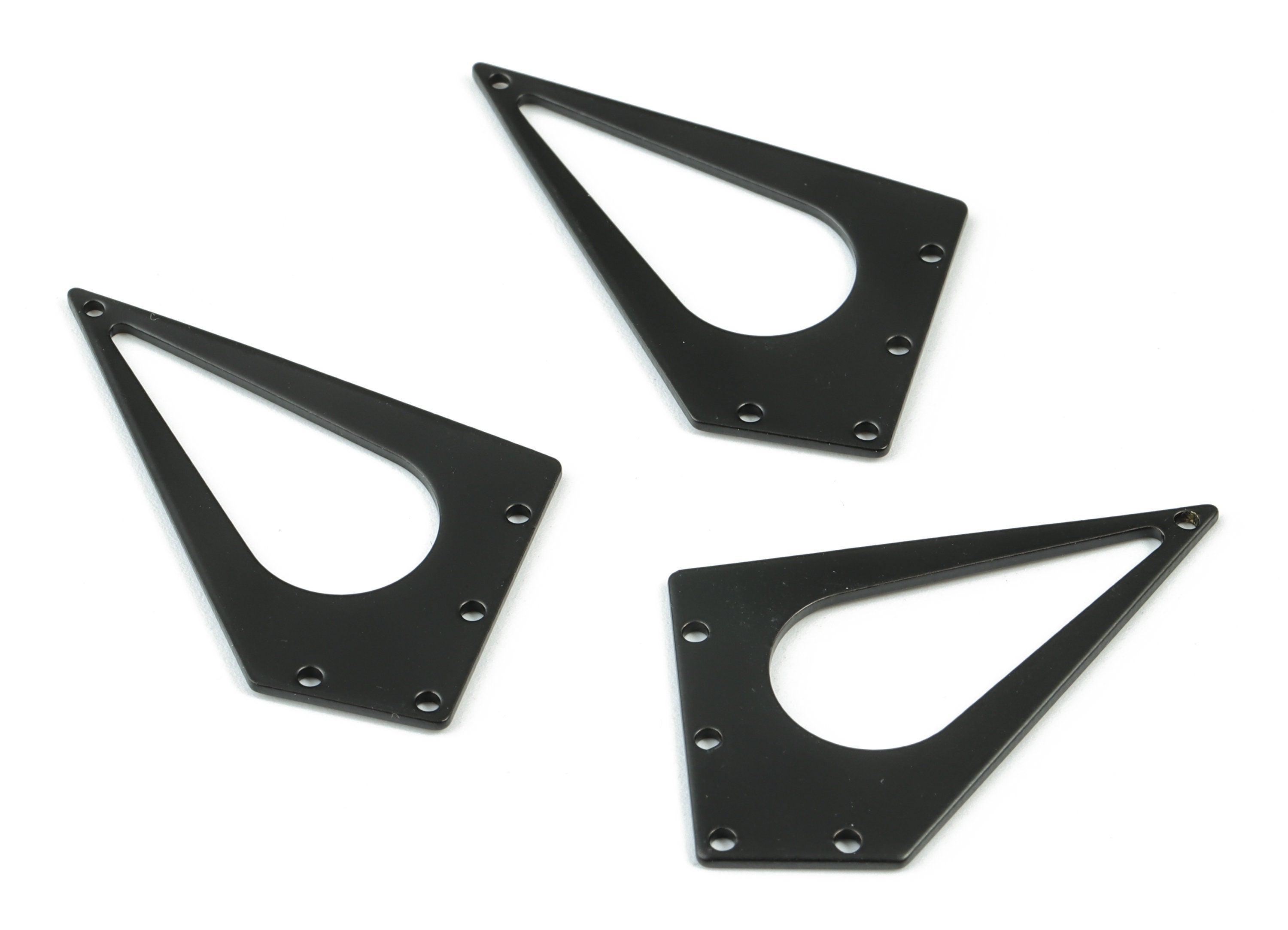 Black Diamond Connector - Matte Black Brass Drop Earring Charms - Earring Findings - Jewelry Supplies - 41.39x23.84x1.18mm - PP2080B - DOMEDBAZAAR