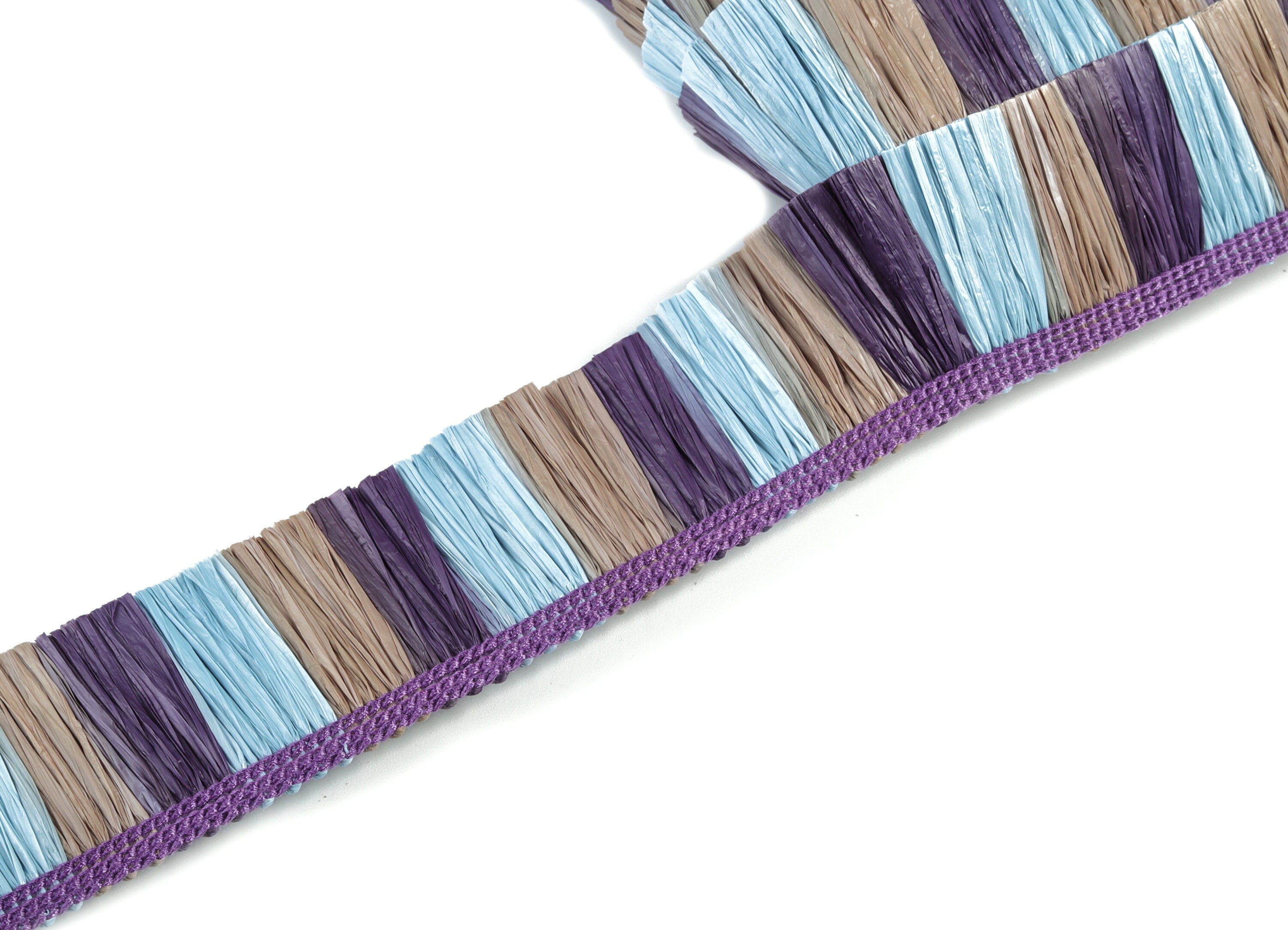 Raffia Tassels Strip - Natural Raffia Grass - Blue Purple Brown  Color  Raffia Tassel Skirt - Earring Findings - 25x2.8mm - RS1065 - DOMEDBAZAAR