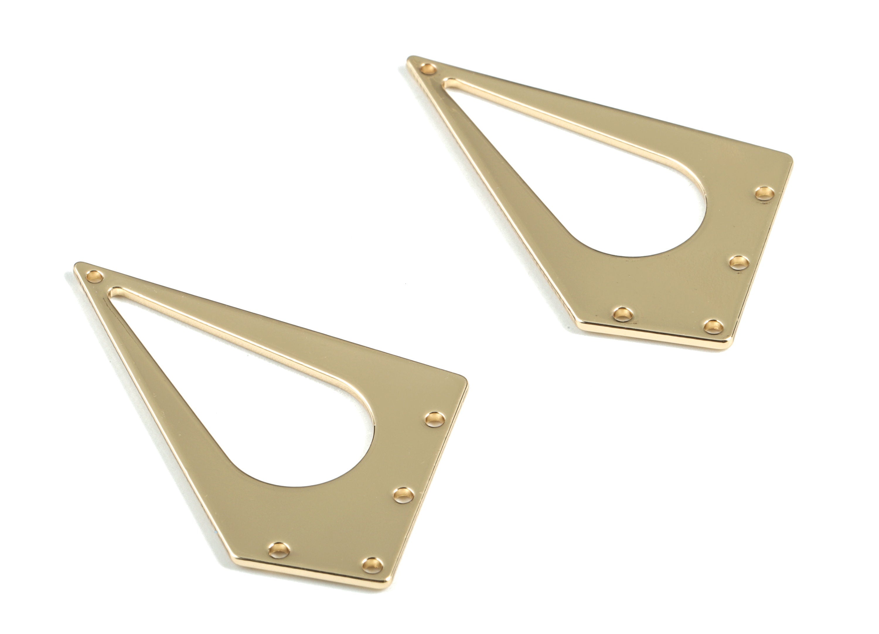 Gold Diamond Connector - KC Gold Brass Drop Earring Charms - Drop Pendant - Jewelry Supplies - 41.39x23.84x1.18mm - PP2080KCG - DOMEDBAZAAR