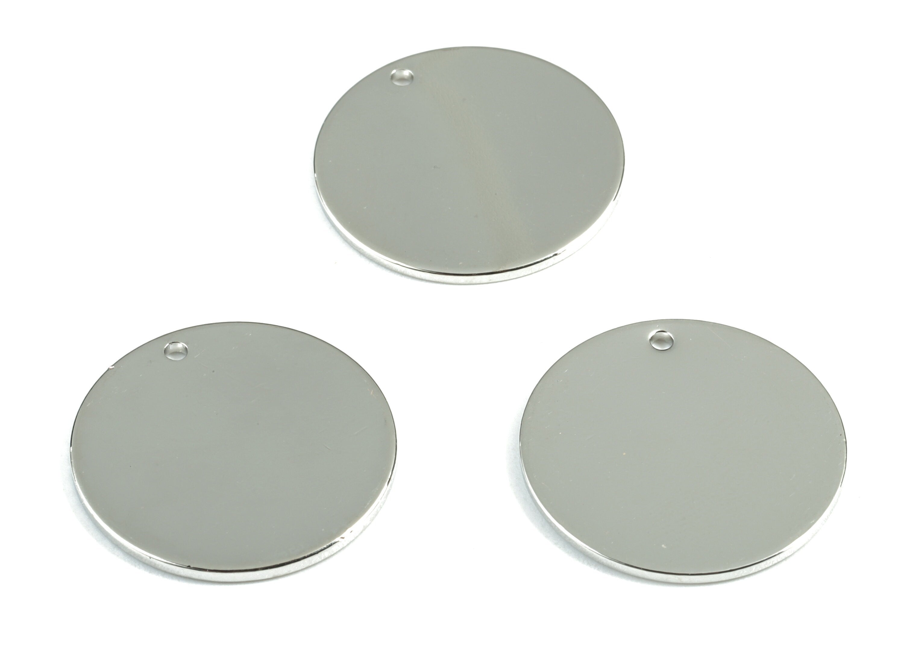 Personalized stamping blank - Silver Circle Earring Charms - Silver Tone Plated Brass Round Charm - Earring Findings - 21x21x1mm - PP1881S - DOMEDBAZAAR