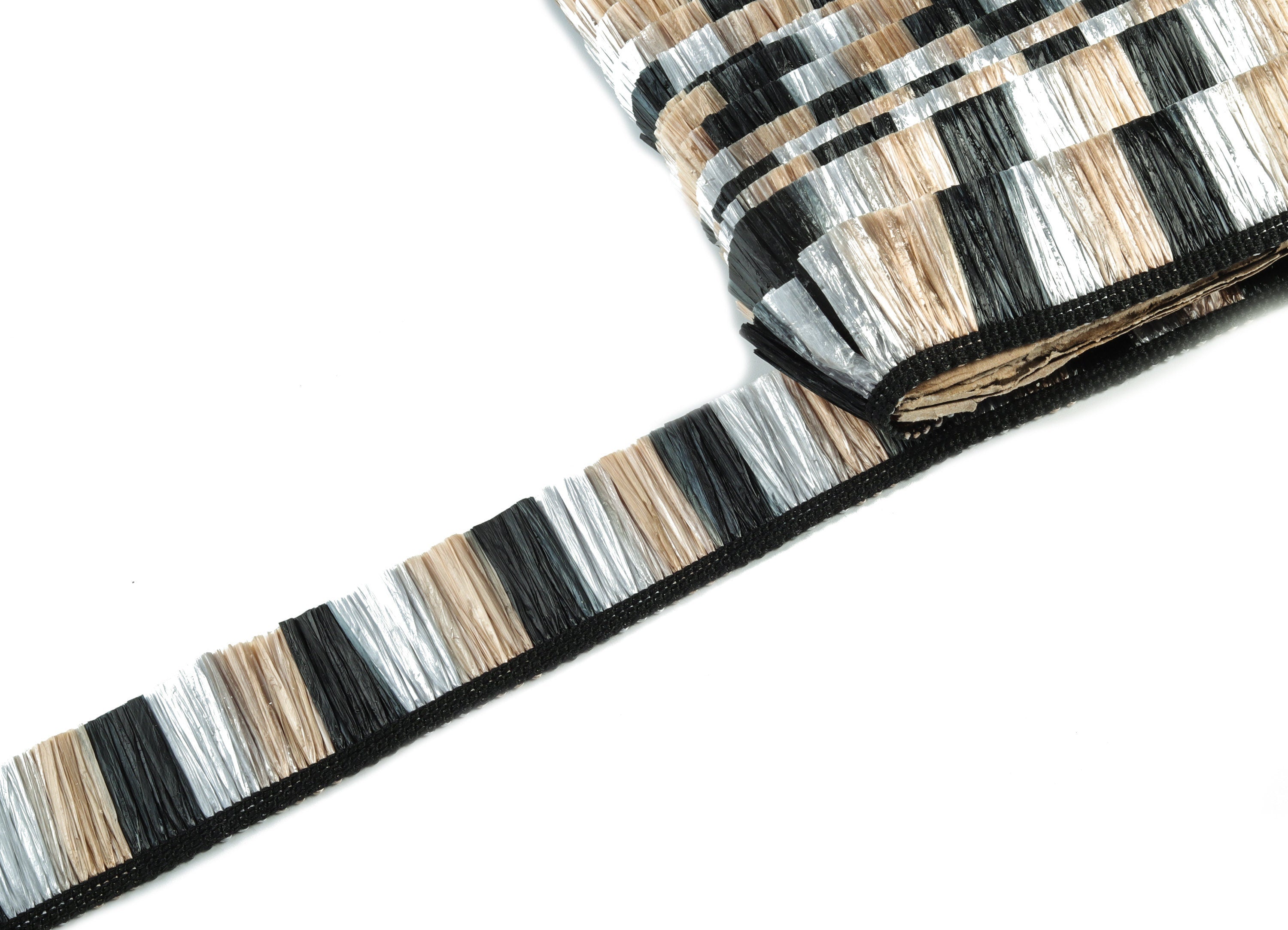 Raffia Tassels Strip - Natural Raffia Grass - Gold Silver Black Color Raffia Tassel Skirt - Jewelry Accessories - 25x2.8mm - RS1068 - DOMEDBAZAAR