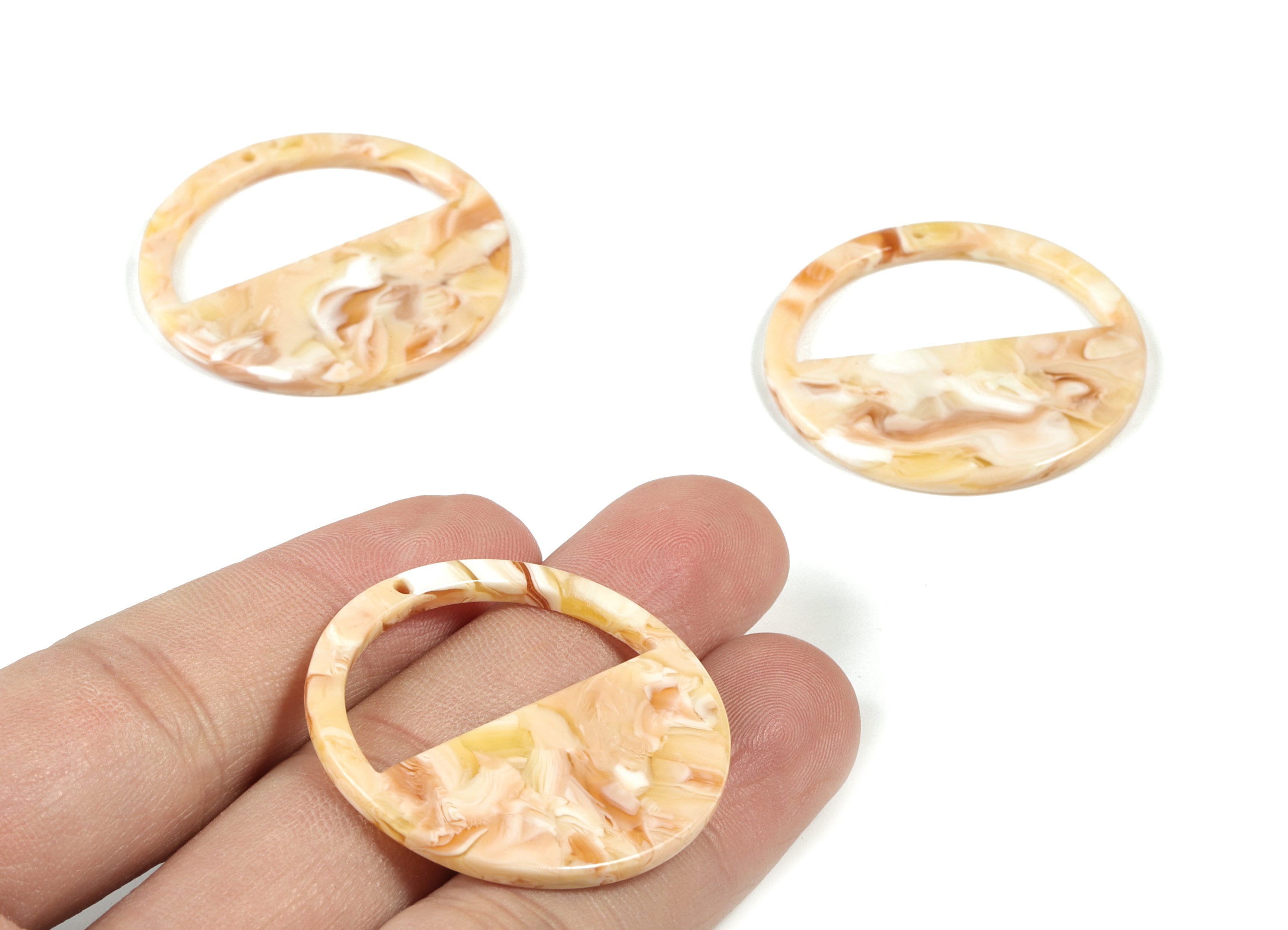 Acetate Round Charms - Round Earring and Pendant - Earring Findings - Jewelry Supplies - Color Code: A542 - 34.42x34.42x2.61mm - AC1498-A542 - DOMEDBAZAAR