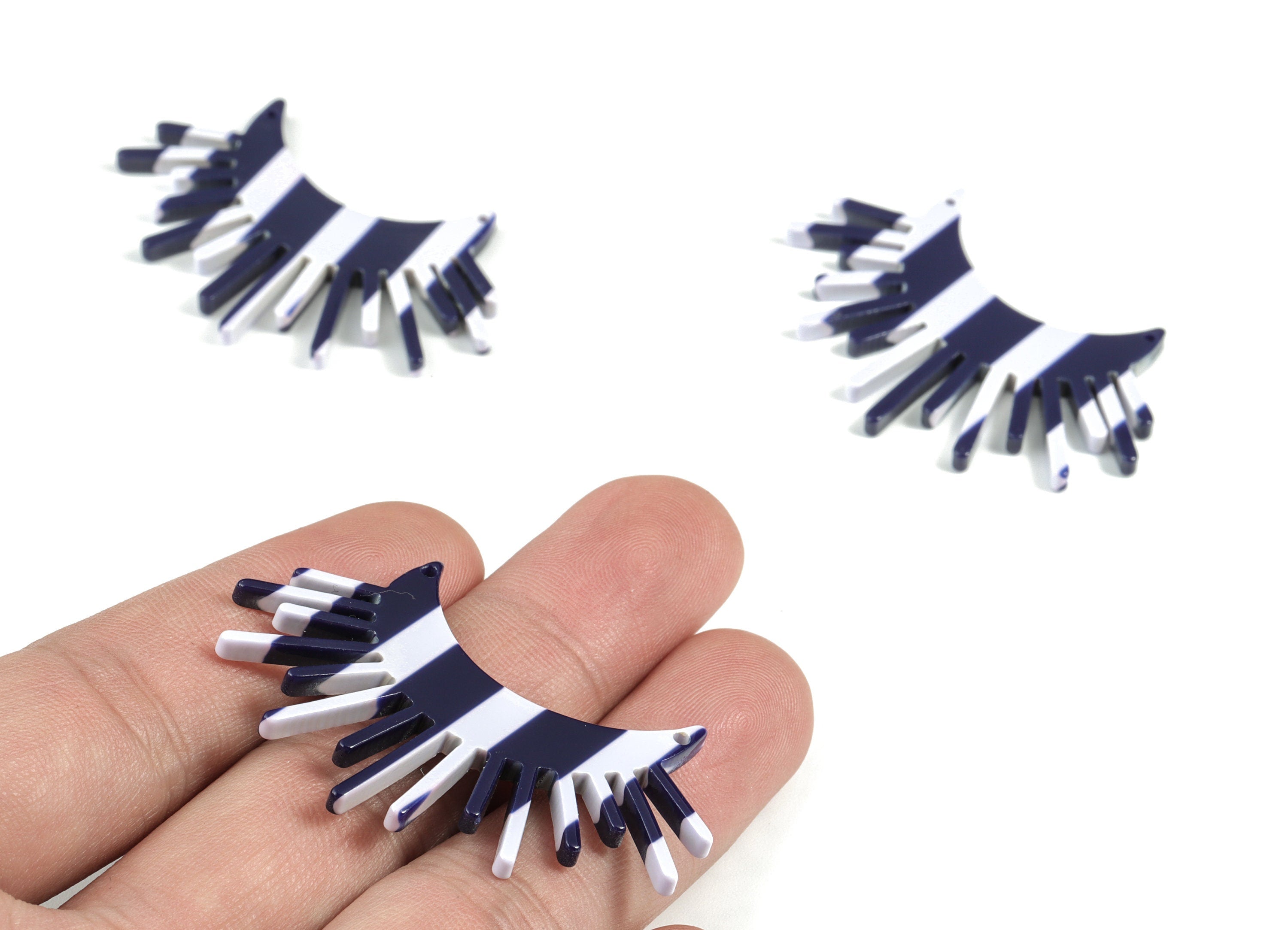 Acetate Sunrise Earring Charms - Sunrise Pendant - Earring Findings - Jewelry Supplies - Color Code:A161 - 48.65x23.14x2.65mm - AC1446-A161 - DOMEDBAZAAR