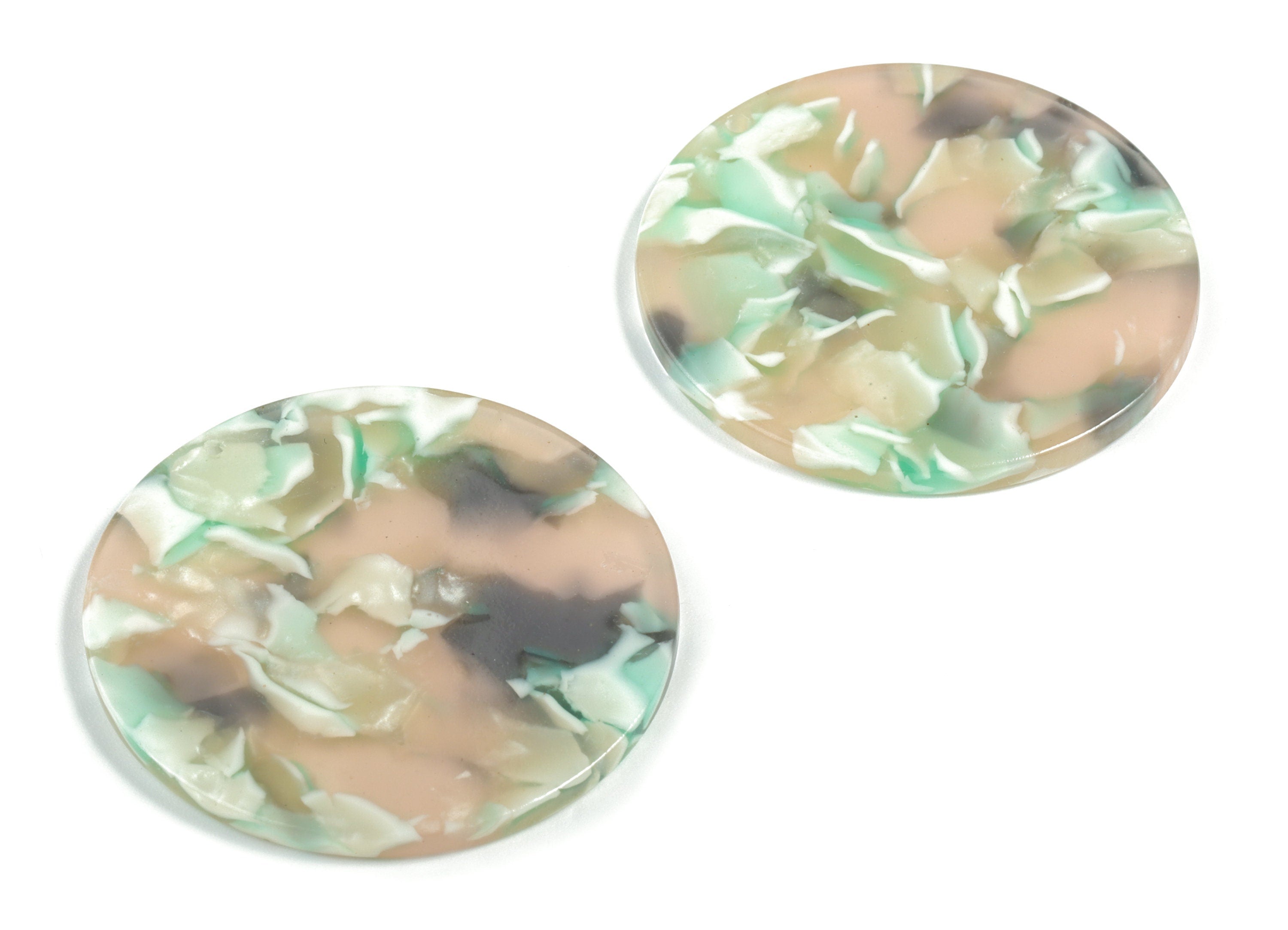 Acetate Round Charms - Coin Earring and Pendant - Earring Findings - Jewelry Supplies - Color Code: A265 - 37.57x37.57x2.55mm - AC1573-A265 - DOMEDBAZAAR