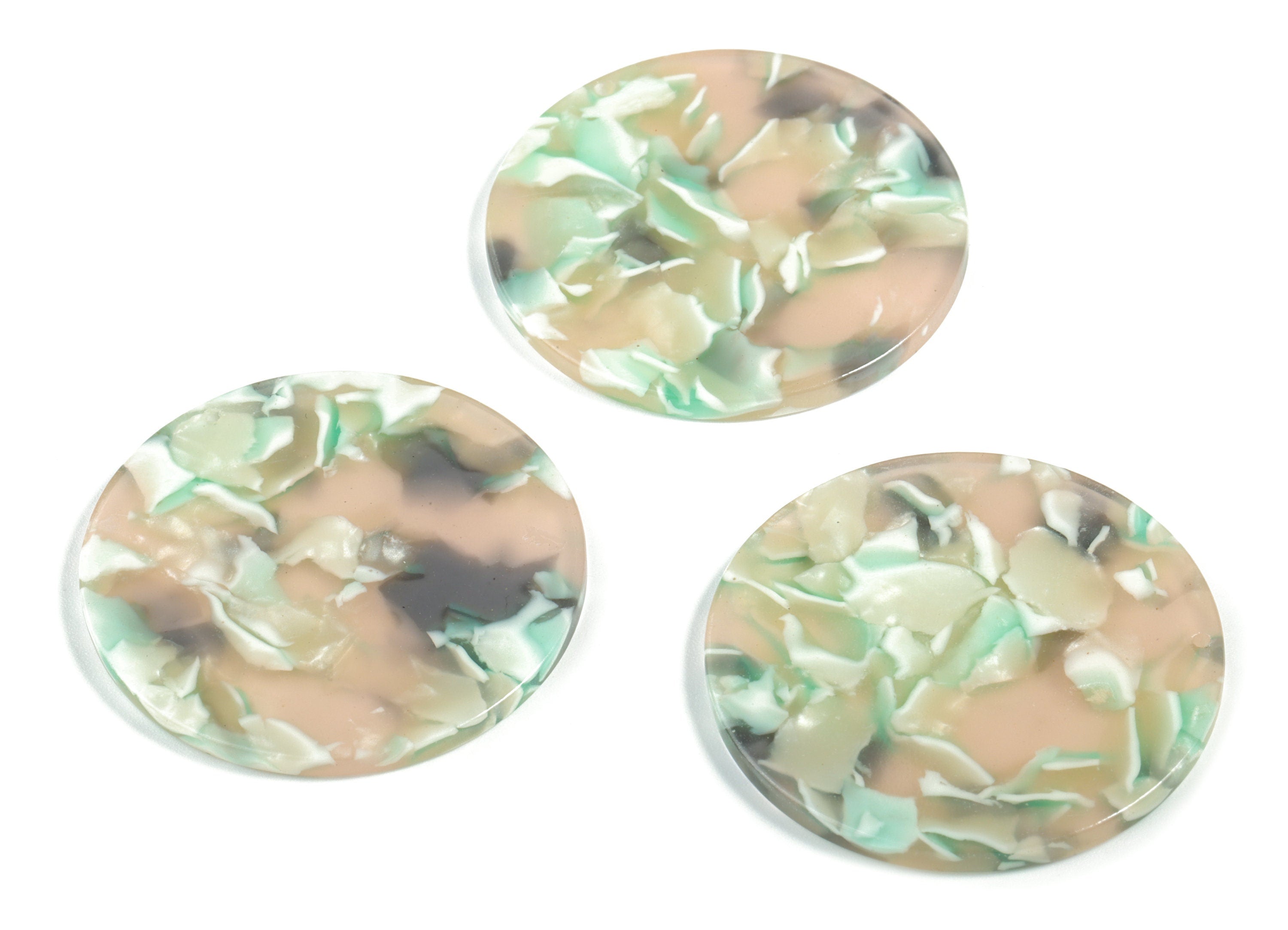 Acetate Round Charms - Coin Earring and Pendant - Earring Findings - Jewelry Supplies - Color Code: A265 - 37.57x37.57x2.55mm - AC1573-A265 - DOMEDBAZAAR