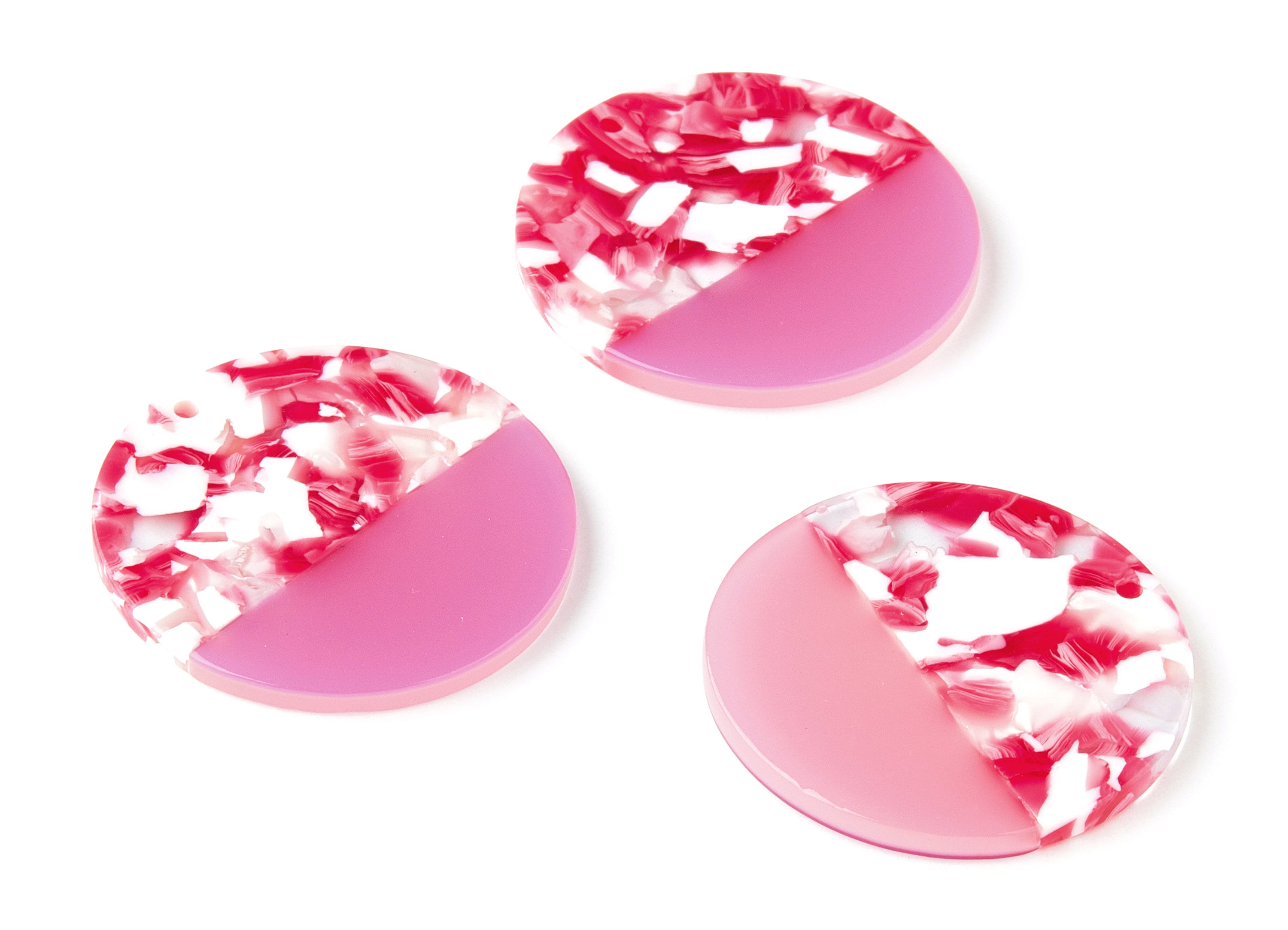 Acetate Round Charms - Coin Earrings and Pendant - Earring Findings - Jewelry Supply - Color Code: A361 - 35.1x35.1x2.5mm - AC1256-A361 - DOMEDBAZAAR