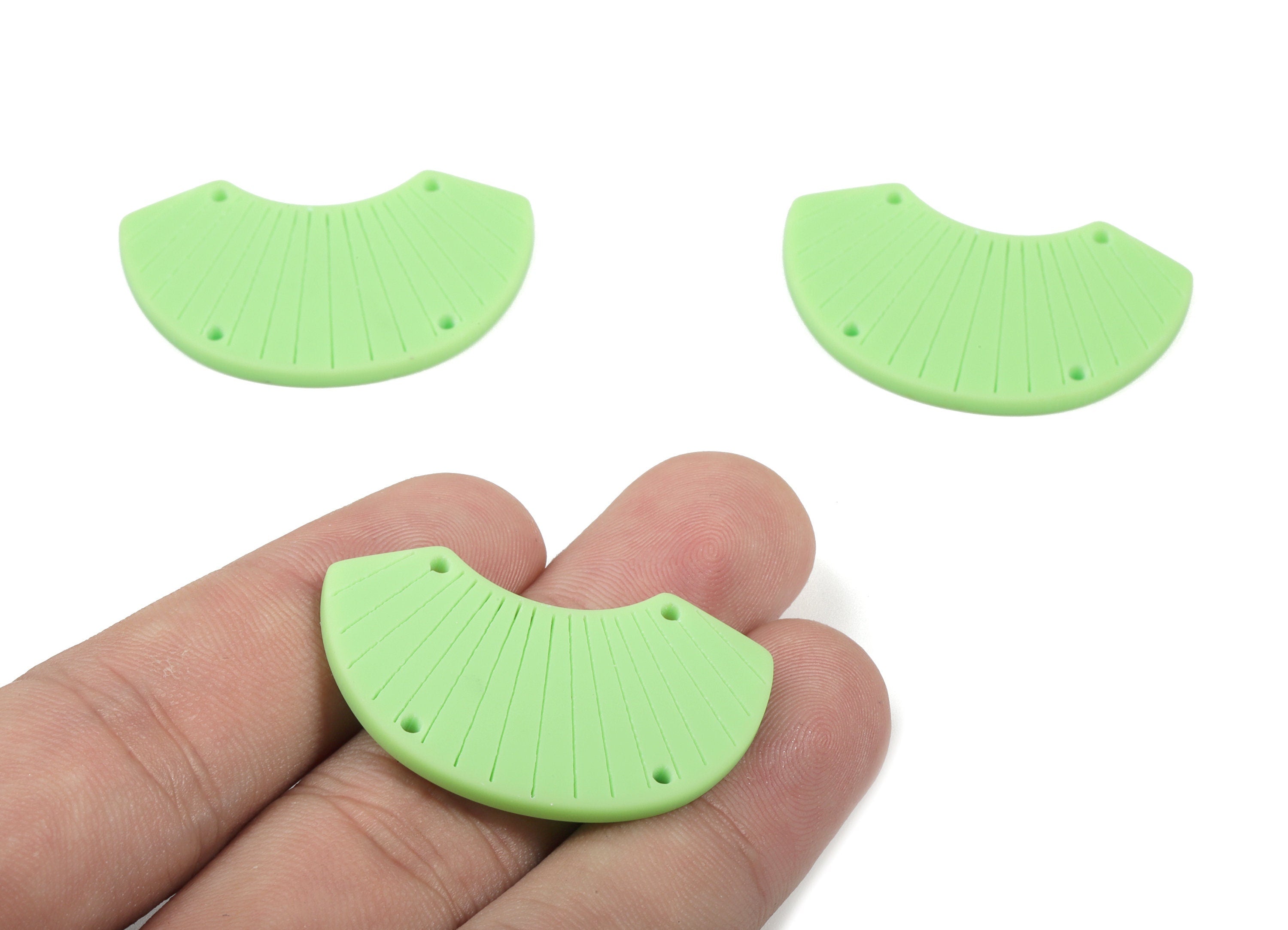 Acrylic Shell Earring Connector - Matte Sheall Earring Charms - Jewelry Supplies - 4 Holes - Color Code:A469 - 36.53x23.27x2.16mm - AC1892D - DOMEDBAZAAR