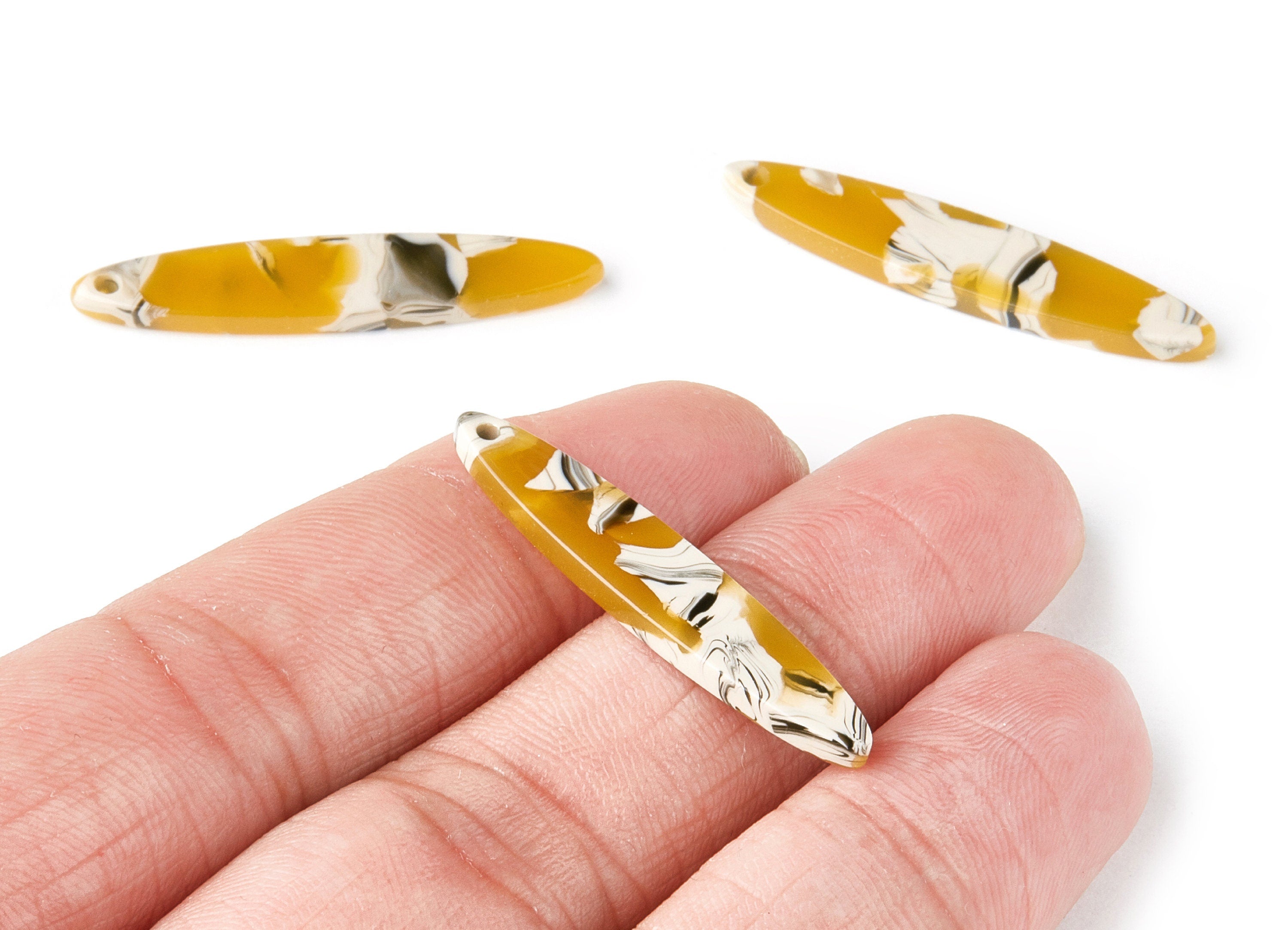Acetate Acrylic Earring Charm - Tortoise Shell Earrings - Bar Pendant - Jewelry Supplies - Color CodeA14 - 35.43x6.95x2.59mm - AC1399F - DOMEDBAZAAR