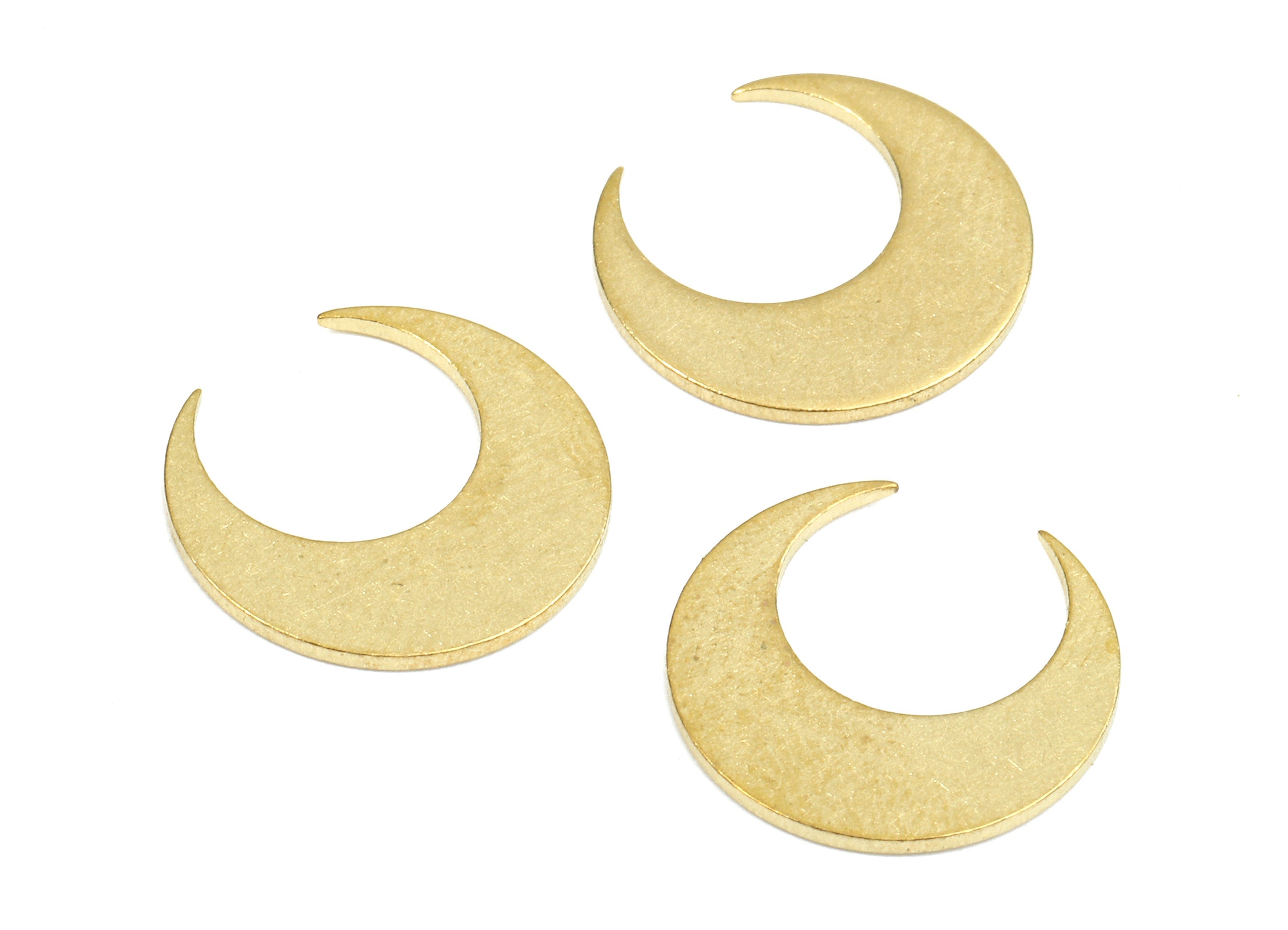 Brass Moon Blank - Raw Brass Moon Blank - Brass Moon Tag - Brass Stamping Tag - Brass Blank Findings - 14.02x5.01x1.02mm - PP2688 - DOMEDBAZAAR