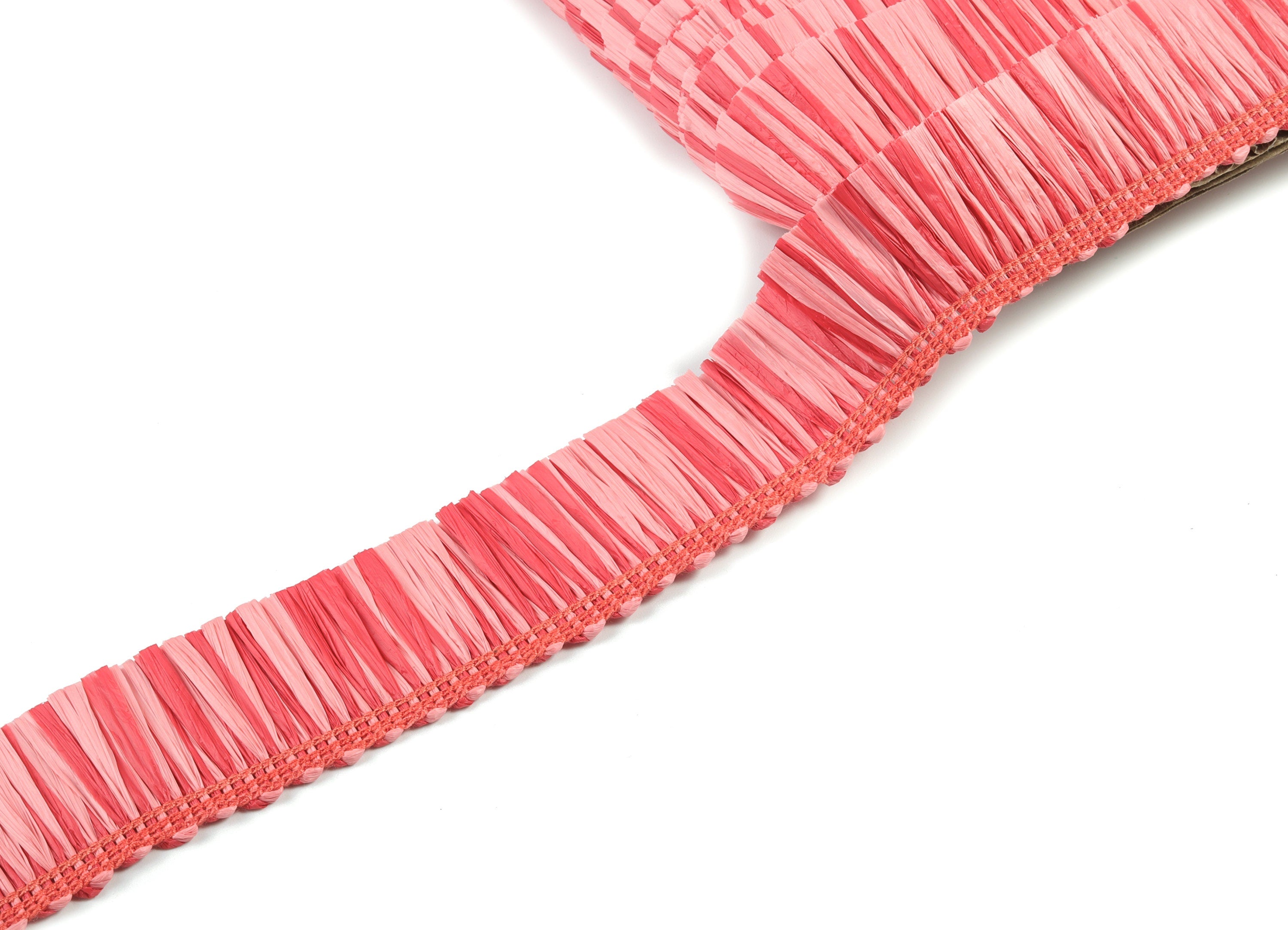 Raffia Tassels Strip - Natural Raffia Grass - Red Color Raffia Tassel Skirt - Jewelry Accessories - Earring Findings - 25x2.8mm - RS1069 - DOMEDBAZAAR