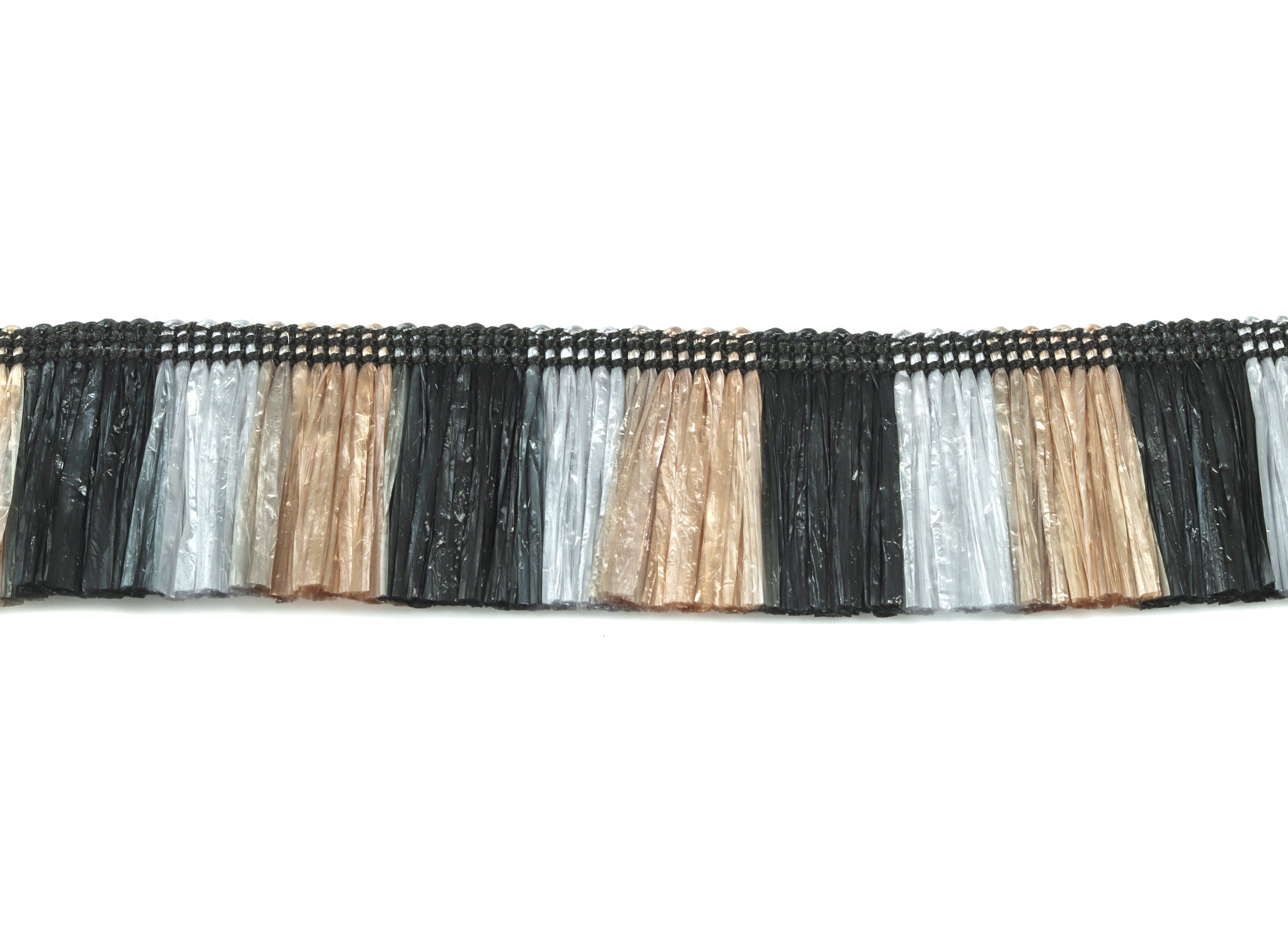 Raffia Tassels Strip - Natural Raffia Grass - Gold Silver Black Color Raffia Tassel Skirt - Jewelry Accessories - 25x2.8mm - RS1068 - DOMEDBAZAAR
