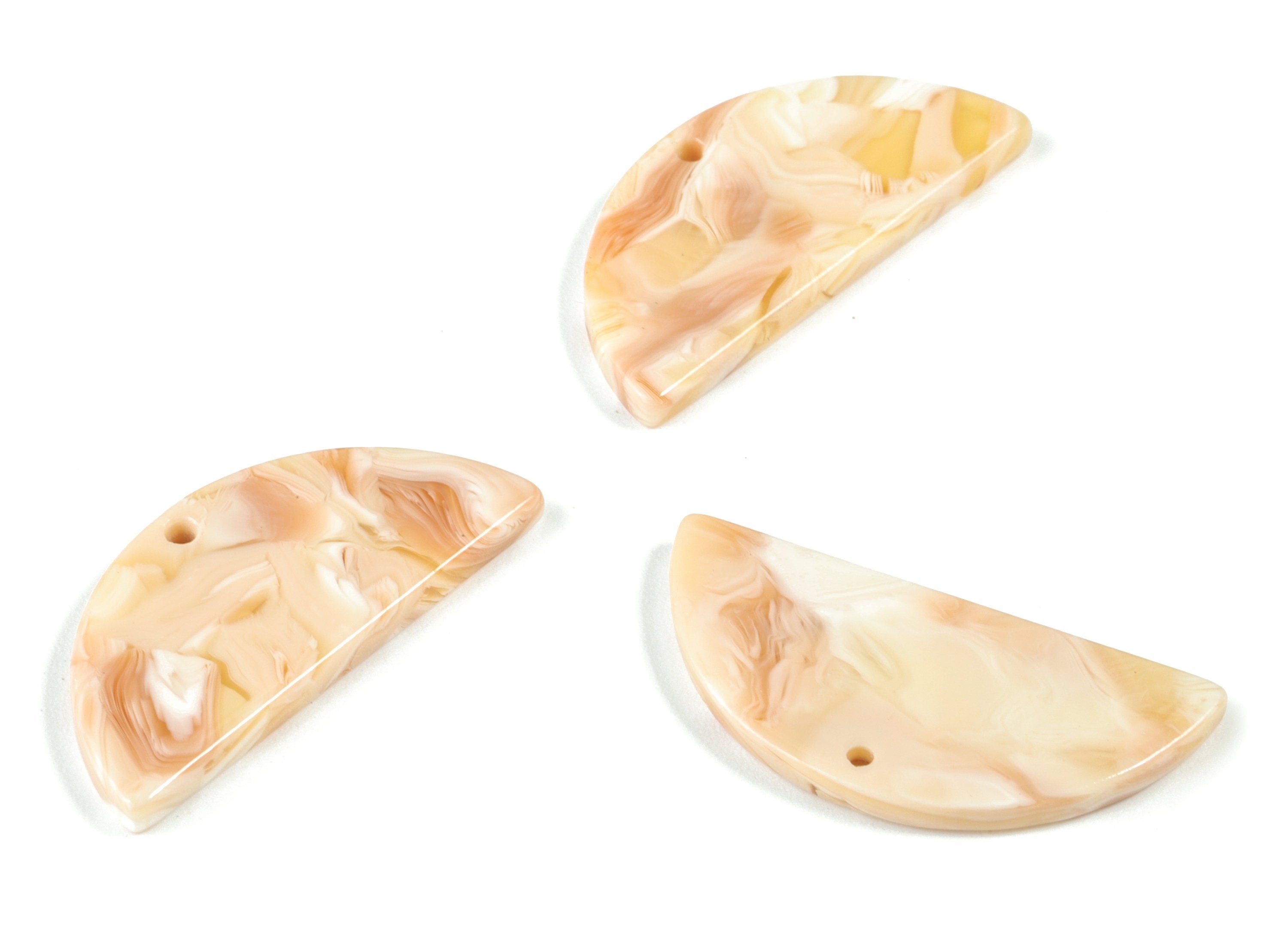 Acetate Semicircle Charms - Acetate Half Moon Charms - Semicircle Earrings and Pendan - Color Code: A452 - 29.13x13.67x2.6mm - AC1499-A452 - DOMEDBAZAAR