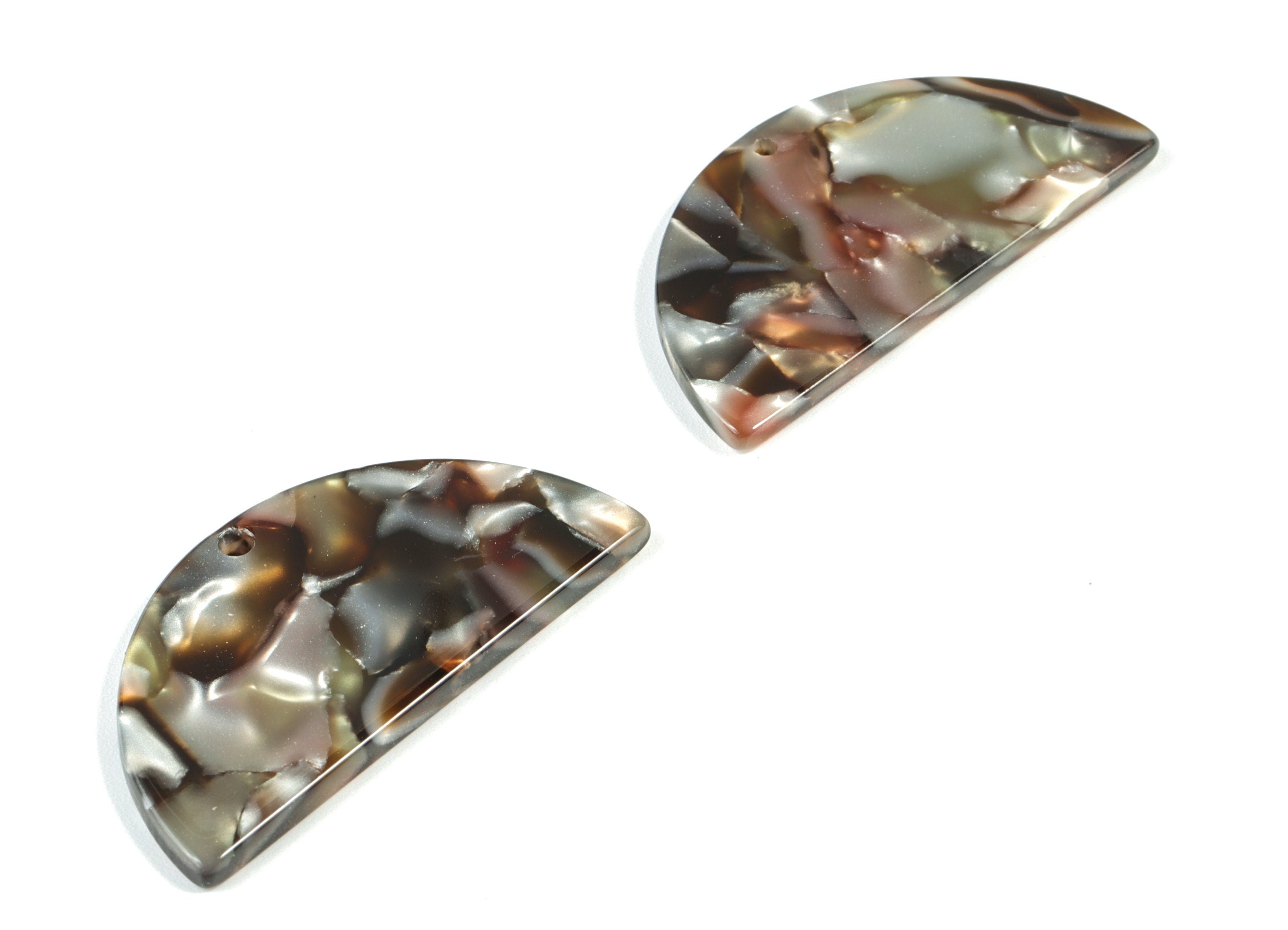 Acetate Semicircle Earring Charms Half Moon Earrings - Acetate pendant - Jewelry Supplies - Color Code:A543 - 39.5x19.85x2.5mm - A2151-A543 - DOMEDBAZAAR