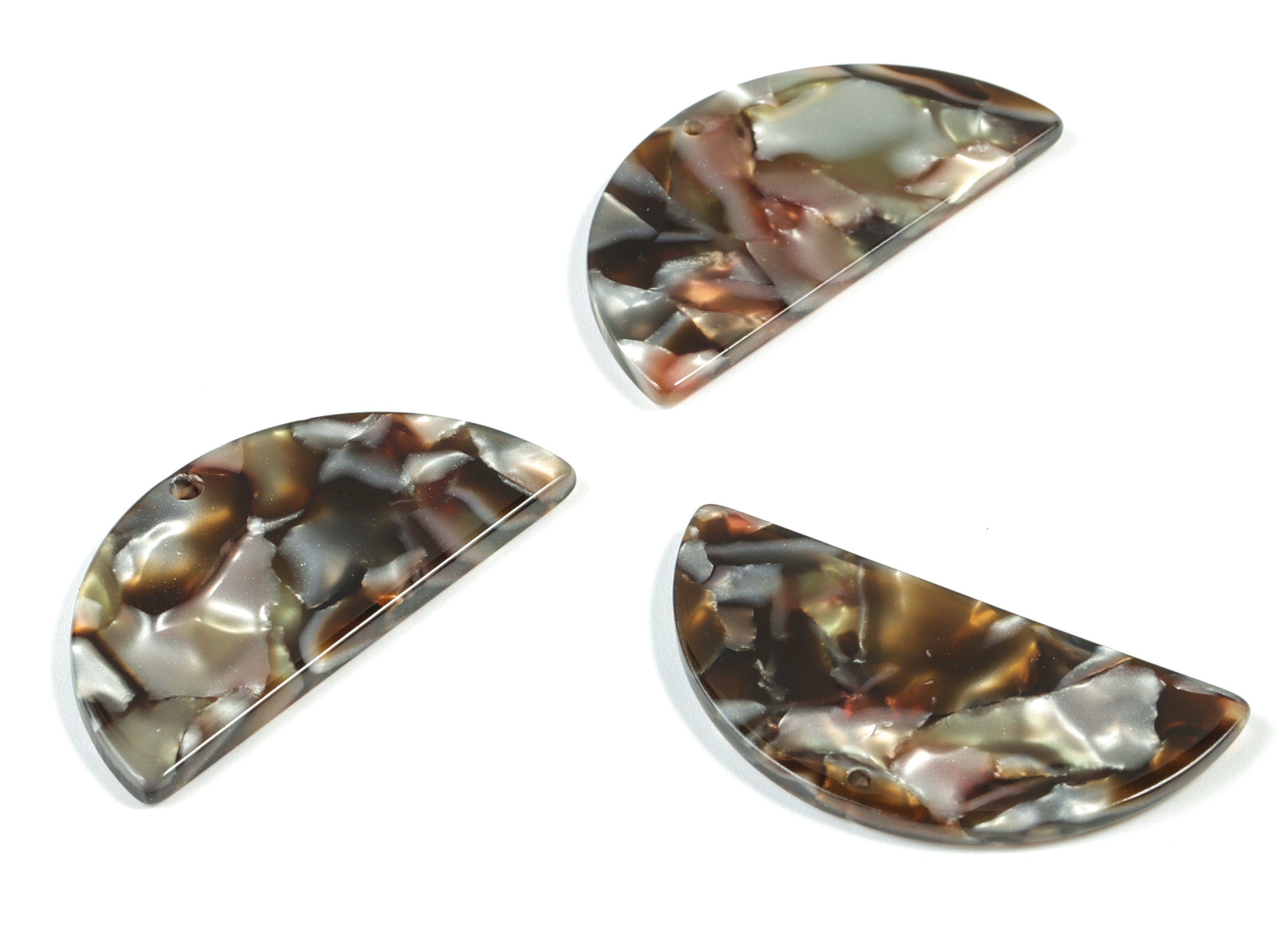 Acetate Semicircle Earring Charms Half Moon Earrings - Acetate pendant - Jewelry Supplies - Color Code:A543 - 39.5x19.85x2.5mm - A2151-A543 - DOMEDBAZAAR