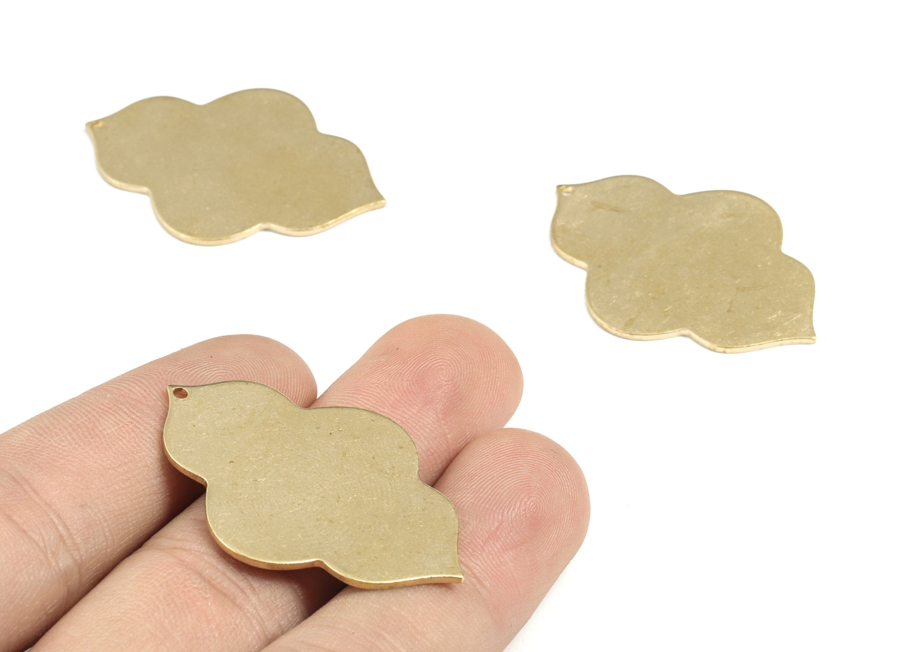 Personalized stamping blank - Brass Geometry Earring Charms - Raw Brass Geometry Pendant - Earring Findings - 38x28x0.98mm - PP3627 - DOMEDBAZAAR
