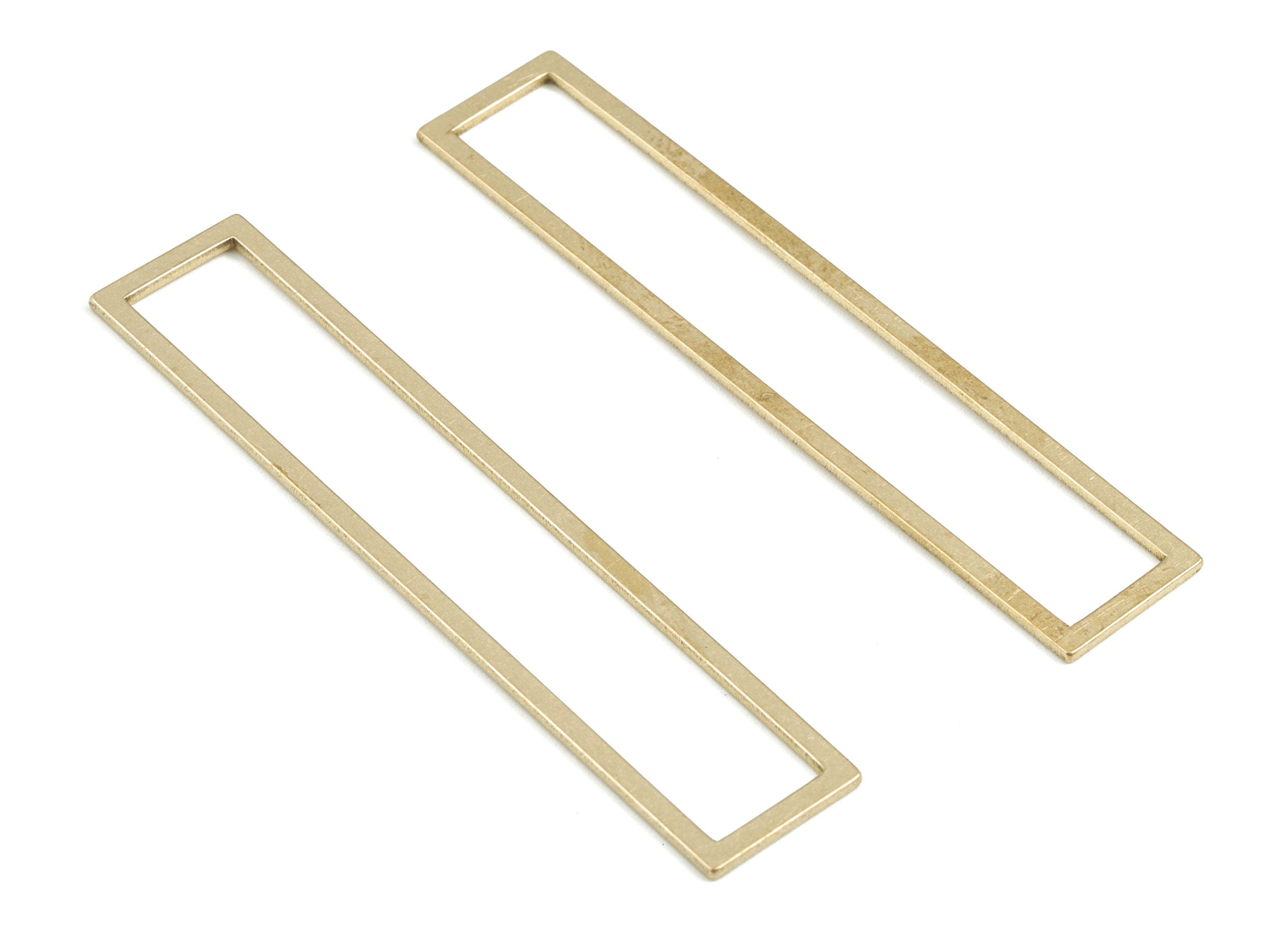 Brass Rectangle Earring Charms - Raw Brass Rectangle Pendant - Earring Findings - Jewelry Supplies - 59.28x11.91x0.95mm - PP3662 - DOMEDBAZAAR