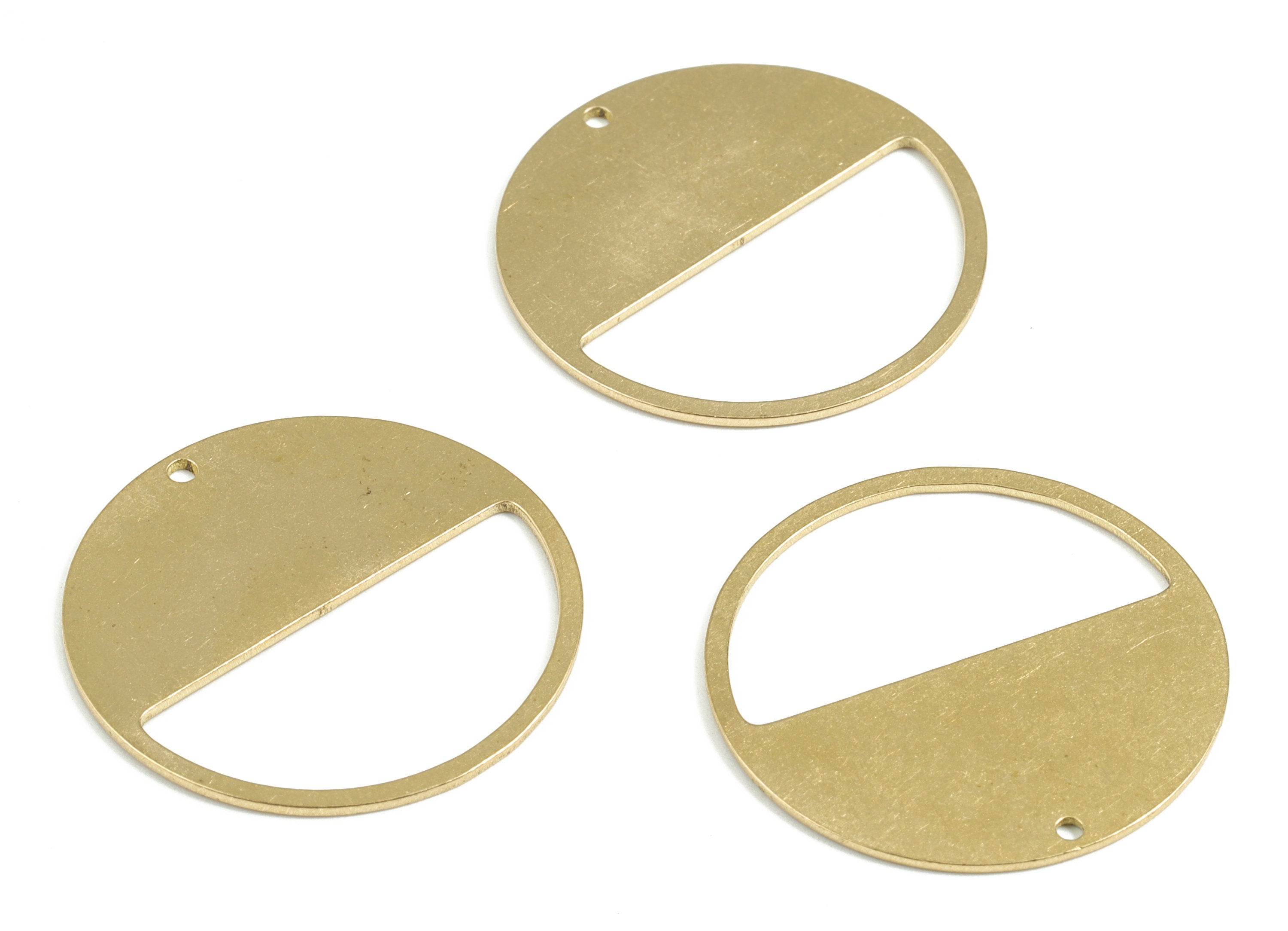 Personalized stamping blank - Brass Half Moon Earring Connector - Raw Brass Semi Circle Pendant - 29.98x29.92x0.77mm - PPM3064 - DOMEDBAZAAR