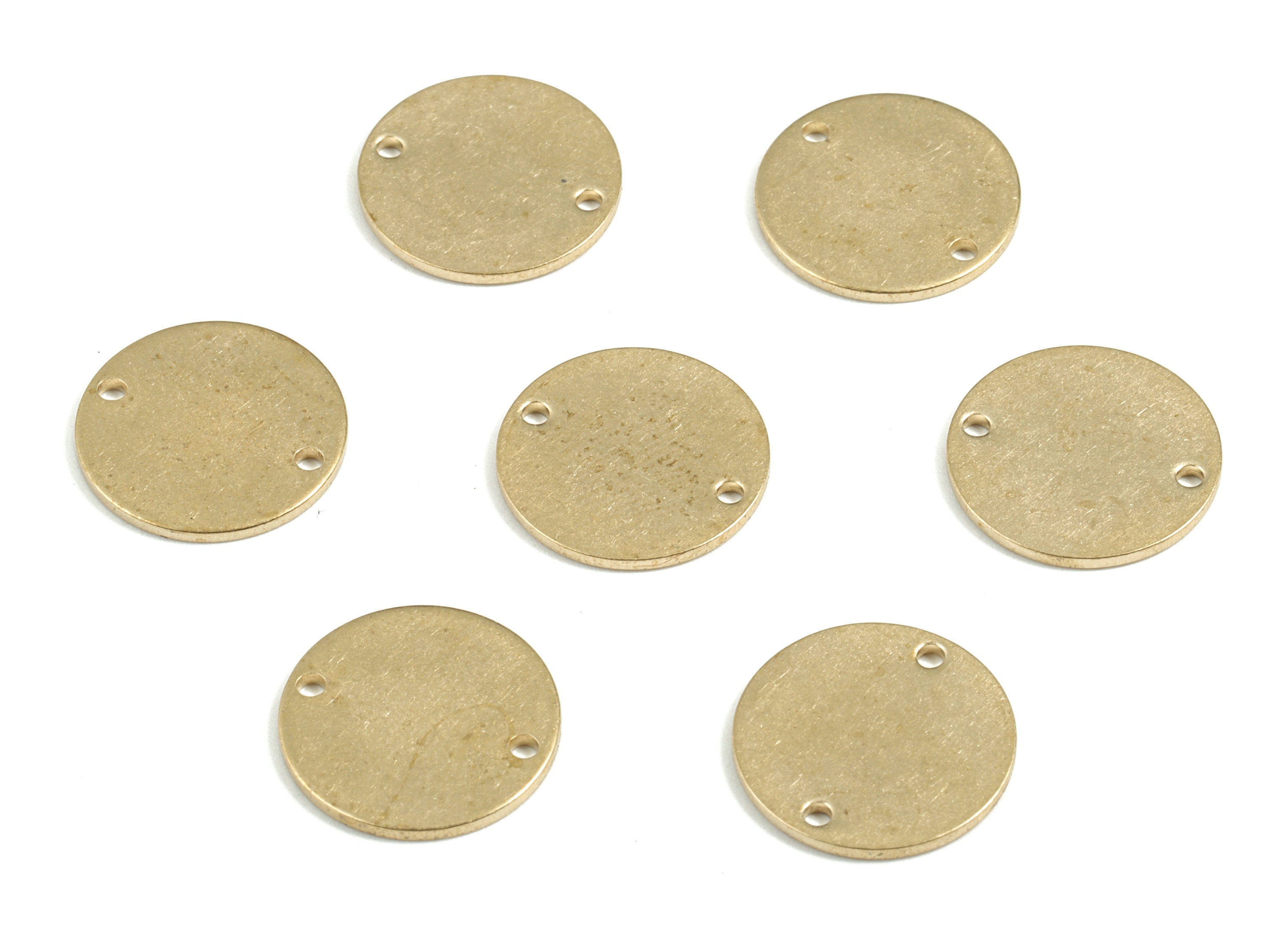 Brass Round Earring Connector - Raw Brass Circle Charms - Earring Findings - Jewelry Supplies - 14.97x14.97x1.05mm - PP3624 - DOMEDBAZAAR