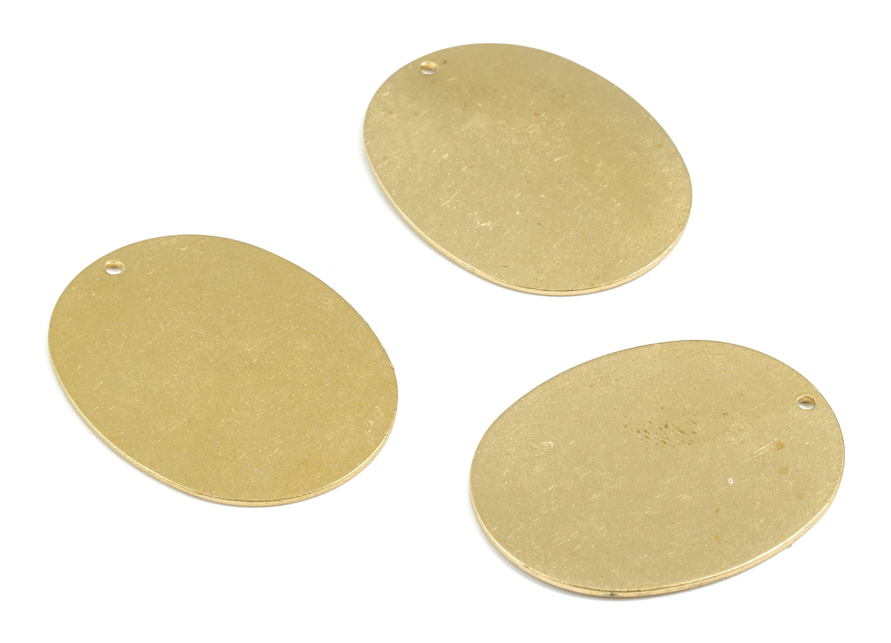 Personalized stamping blank - Brass Oval Earring Charms - Raw Brass Oval Pendant - Earring Findings - 32.49x25.71x1.01mm - PP3685 - DOMEDBAZAAR