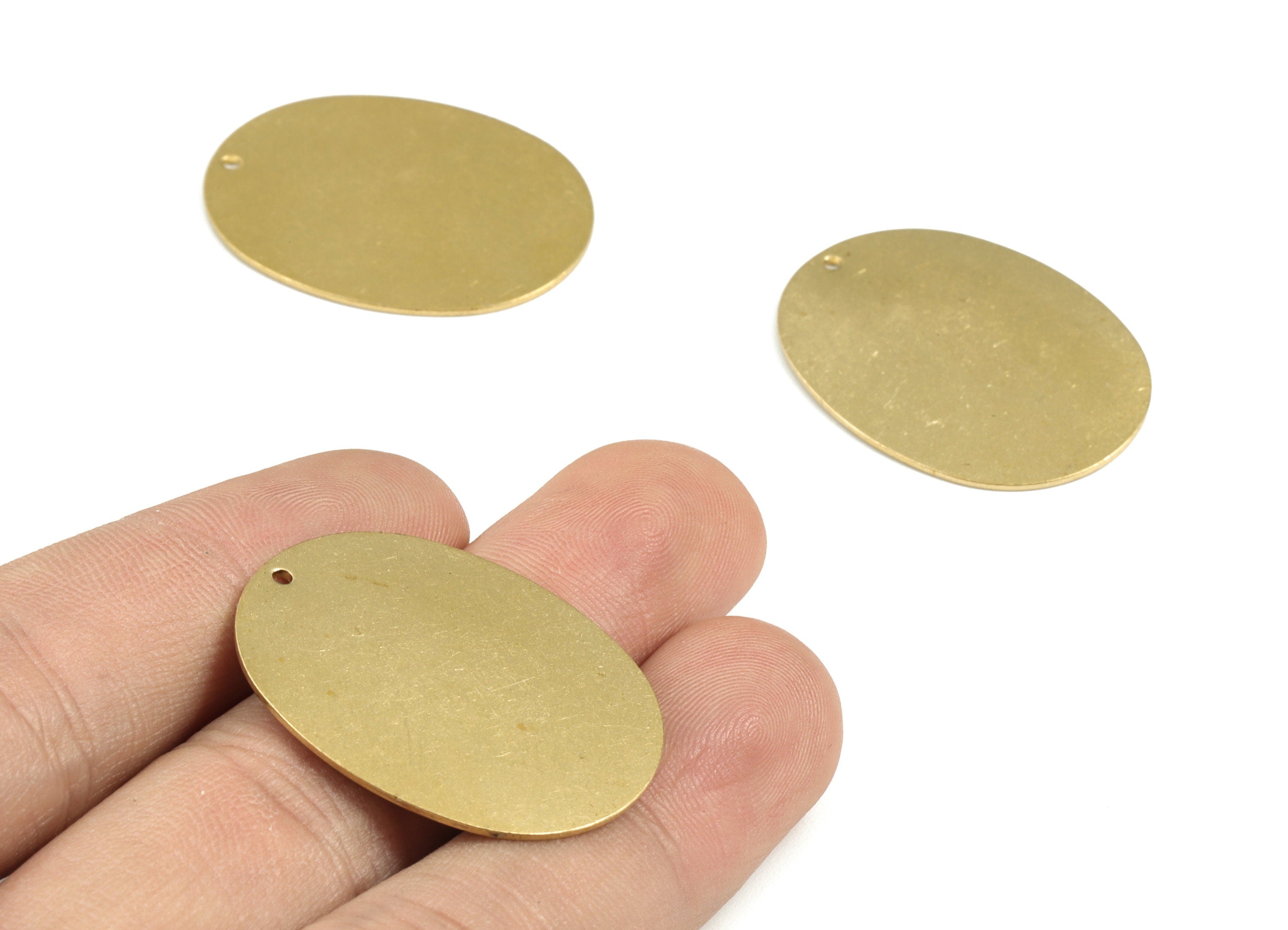 Personalized stamping blank - Brass Oval Earring Charms - Raw Brass Oval Pendant - Earring Findings - 32.49x25.71x1.01mm - PP3685 - DOMEDBAZAAR