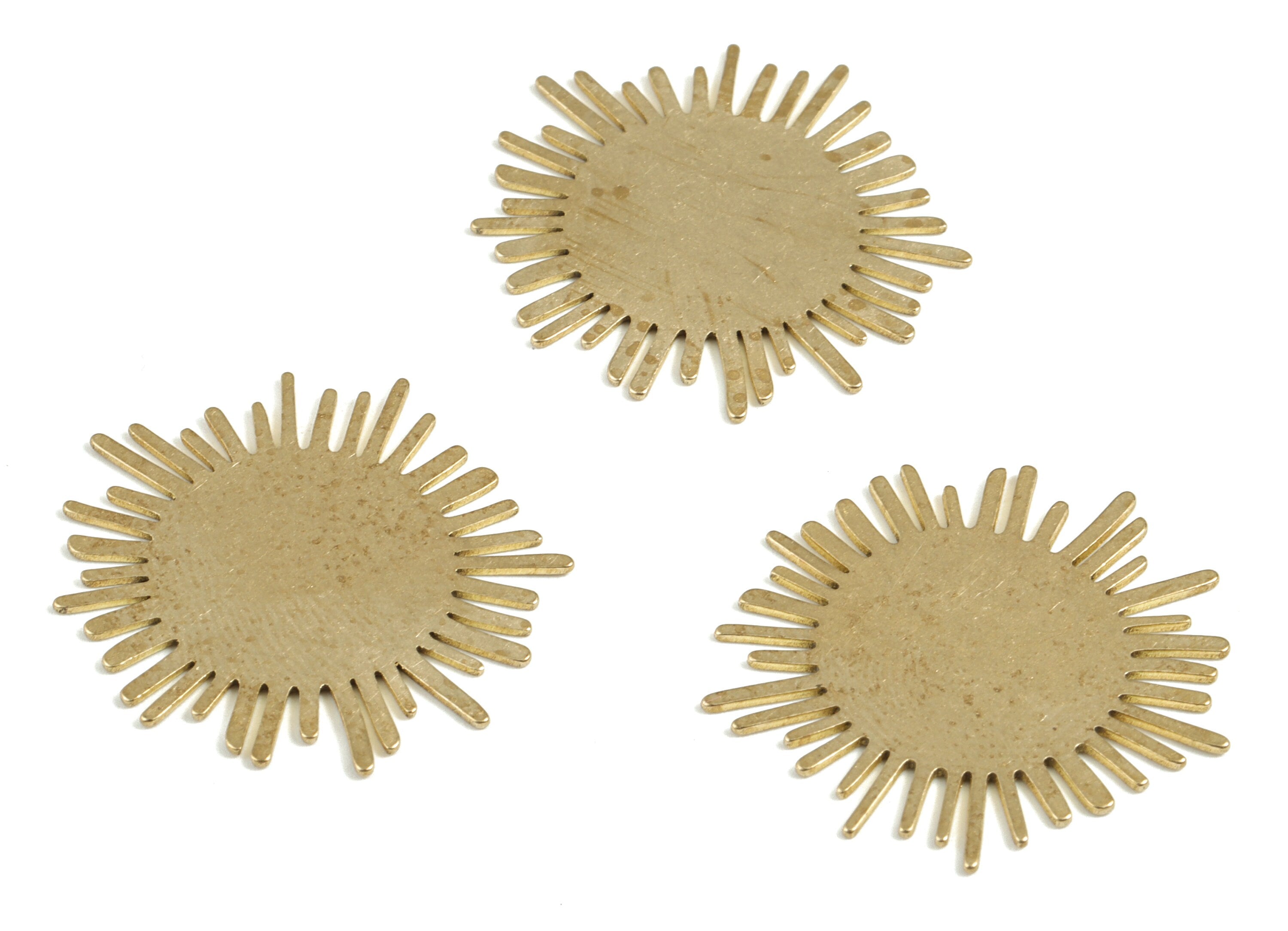 Brass Sun Earring Charms - Raw Brass Sun Pendant - Earring Findings - Jewelry Supplies - 26.49x25.51x0.54mm - PP3705 - DOMEDBAZAAR