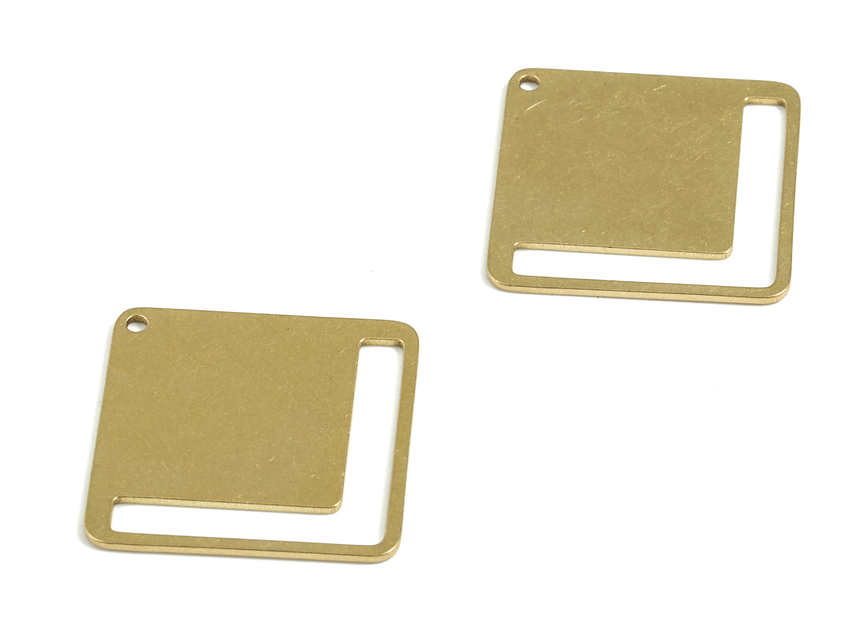 Personalized stamping blank - Brass Square Earring Connector - Raw Brass Square Charms and Pendant - 22x22x0.76mm - PPM3071 - DOMEDBAZAAR