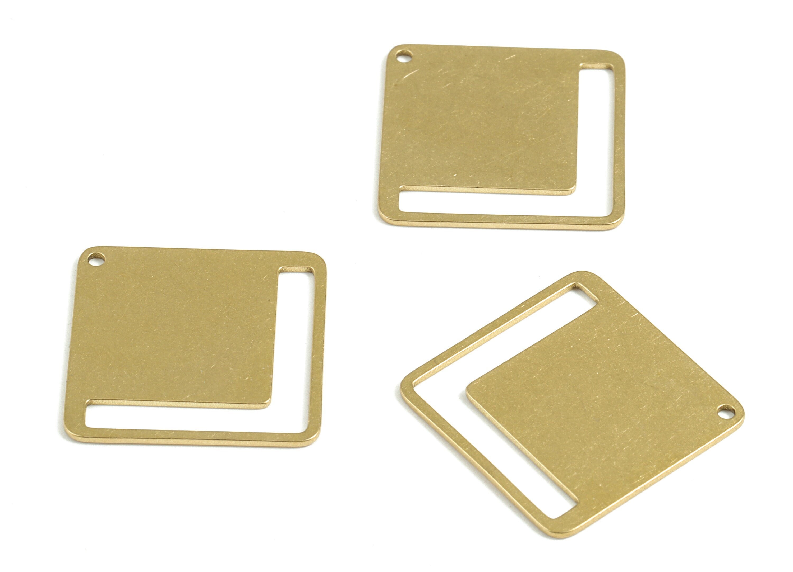 Personalized stamping blank - Brass Square Earring Connector - Raw Brass Square Charms and Pendant - 22x22x0.76mm - PPM3071 - DOMEDBAZAAR