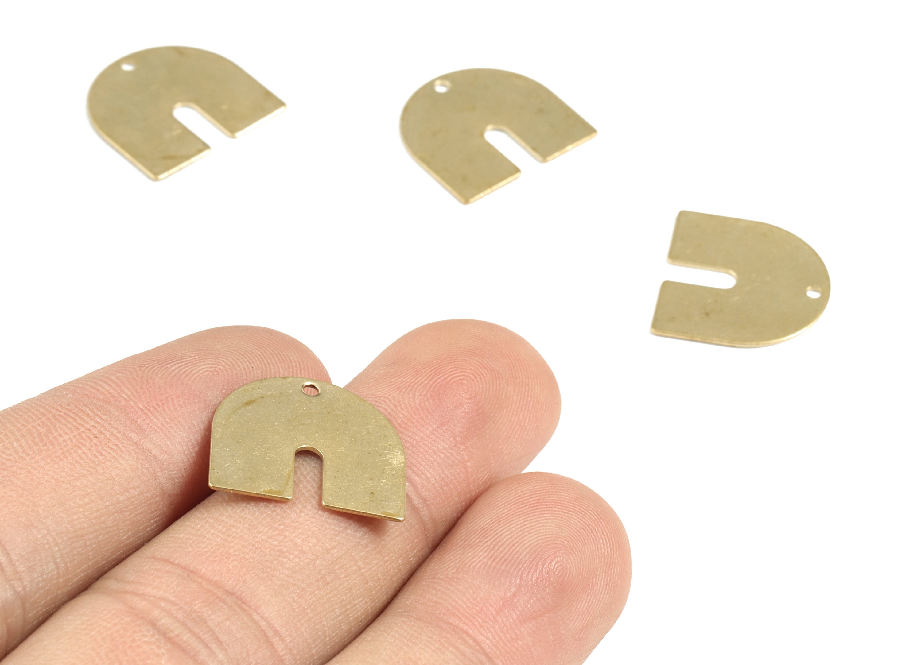 Brass U Components Earring Charms - Raw Brass U Pendant - Earring Findings - Jewelry Supplies - 16.99x15.97x0.48mm - PP3622 - DOMEDBAZAAR