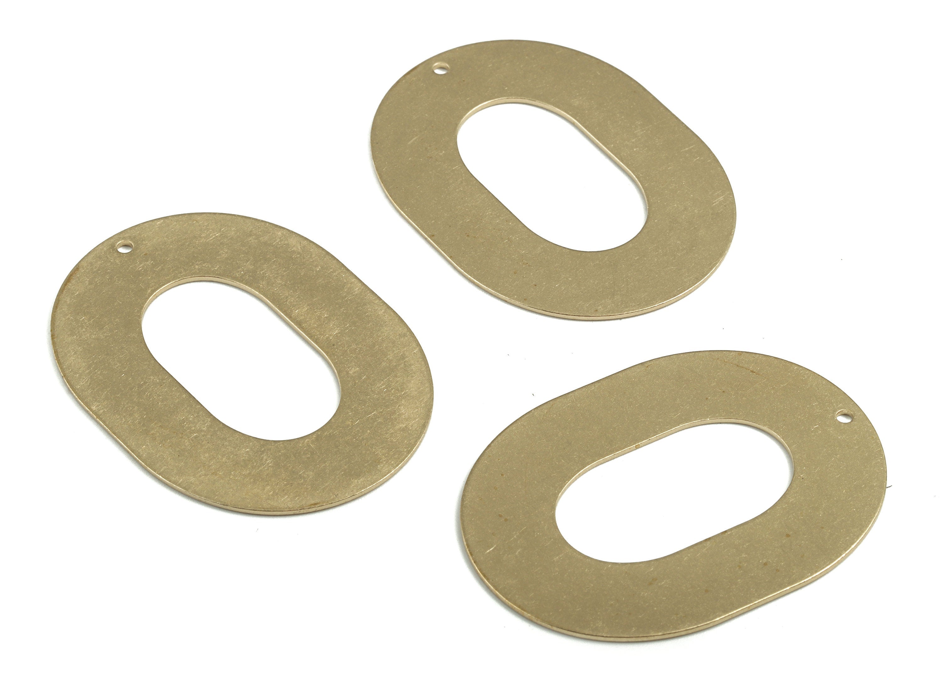 Personalized stamping blank - Brass Oval Earring Charms - Raw Brass Oval Pendant - Hollow Oval Charm - 46.8x34.48x0.77mm - PP3679 - DOMEDBAZAAR
