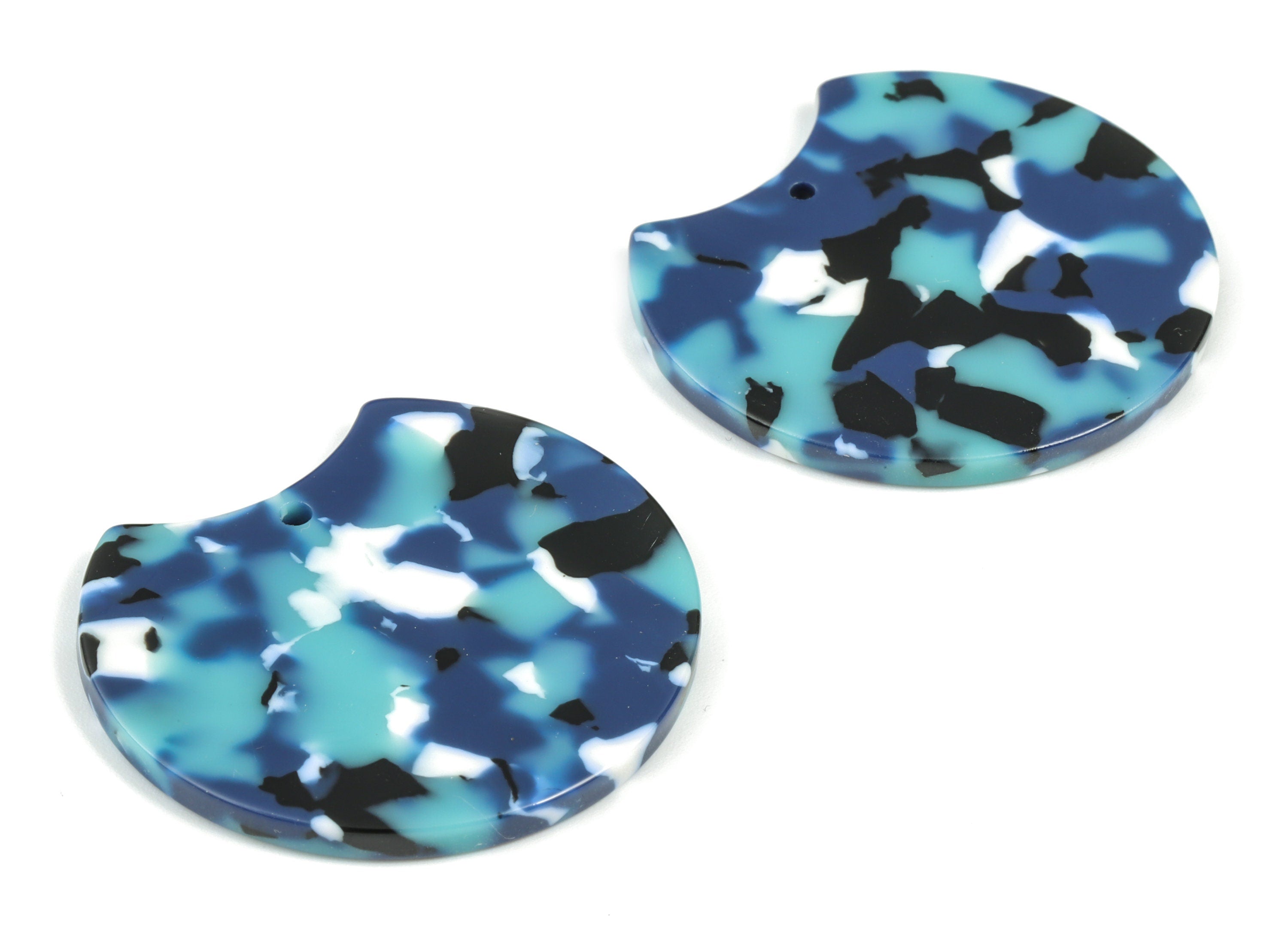 Acetate Round Charms - Round Earrings and Pendant - Earring Findings - Jewelry Supplies - Color Code:A16 - 36.74x33.55x2.53mm - AC1646-A16 - DOMEDBAZAAR