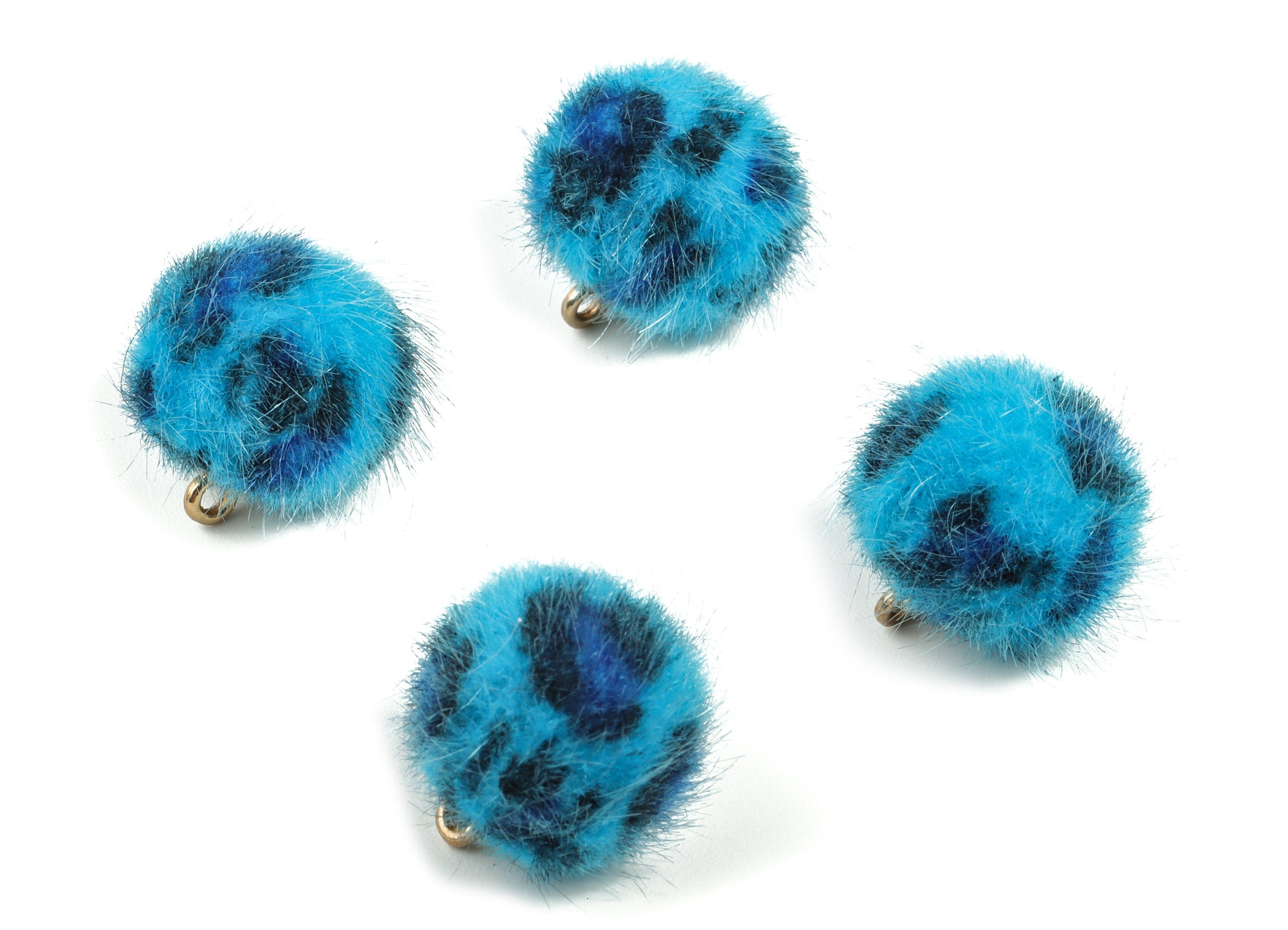 Pom Pom Earring Charms - Fur Ball Pendant - Aluminum Alloy - Earring Findings - Jewelry Accessories - 17.6x15x15mm - TT1008B - DOMEDBAZAAR