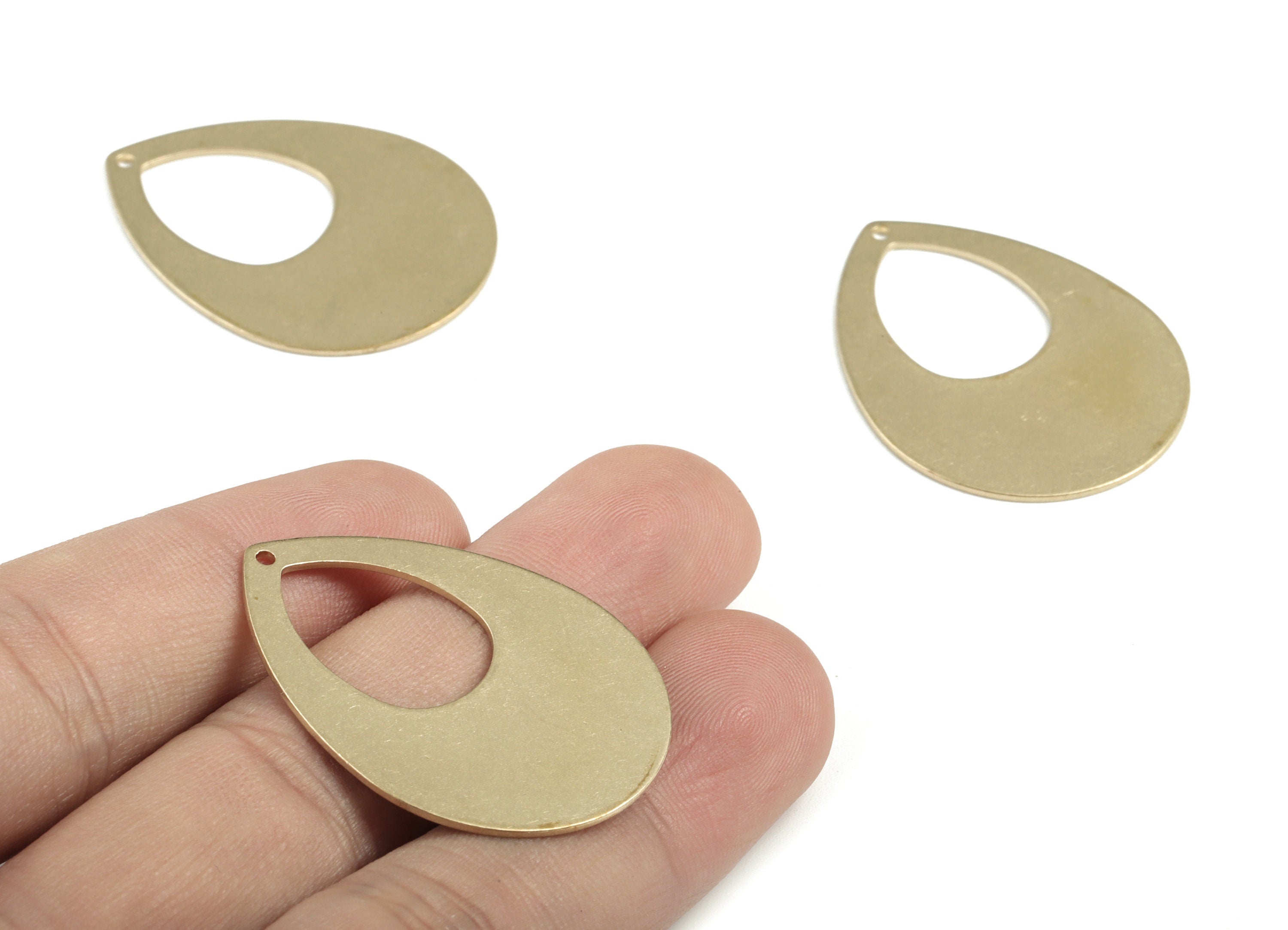 Personalized stamping blank - Brass Drop Earring Charms - Raw Brass Drop Pendant - Earring Findings - 36.25x28.12x0.8mm - PP3675 - DOMEDBAZAAR