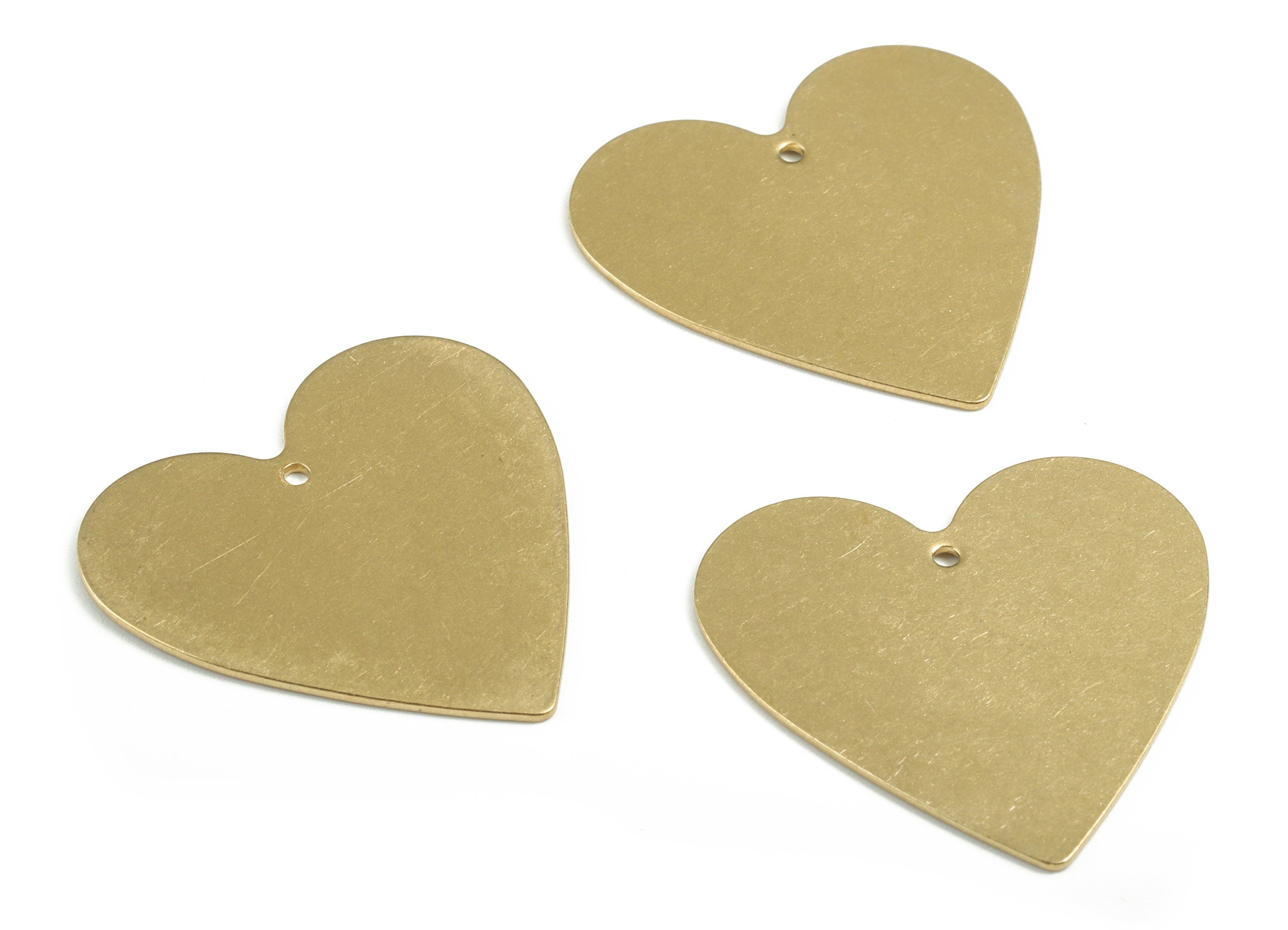 Personalized stamping blank - Brass Heart Earring Charms - Raw Brass Heart Pendant - Earring Findings - 31.5x31.13x0.82mm - PP3673 - DOMEDBAZAAR