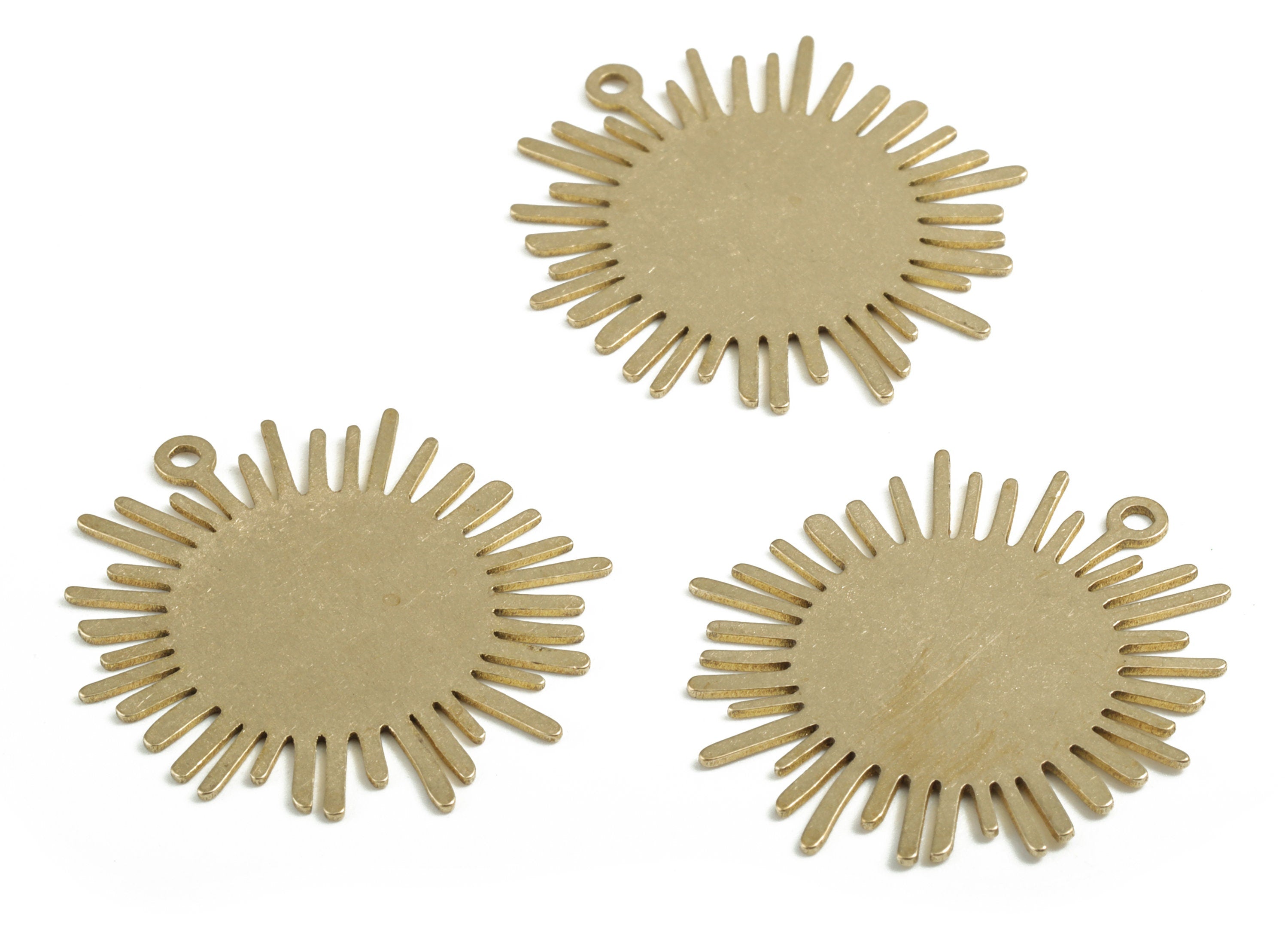 Brass Sun Earring Charms - Raw Brass Sun Pendant - Earring Findings - Sun Jewelry – DIY Jewelry Supplies - 26.43x25.25x0.61mm - PP3759 - DOMEDBAZAAR