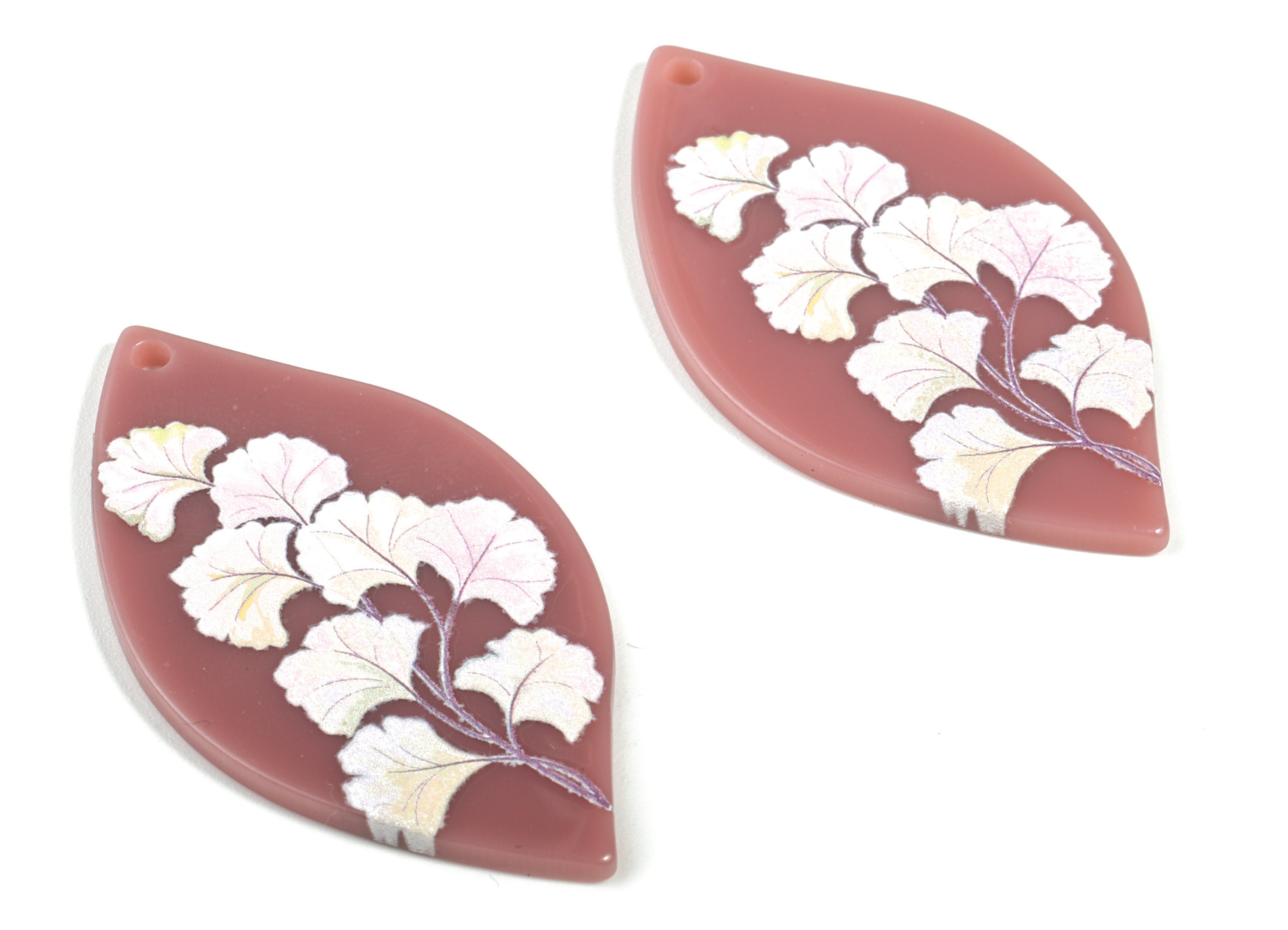 Acrylic Drop Earring Charms - Acrylic Flower Drop Pandant - Earring Findings - Jewelry Supplies - 47.69x26.99x2.44mm - AC2159 - DOMEDBAZAAR