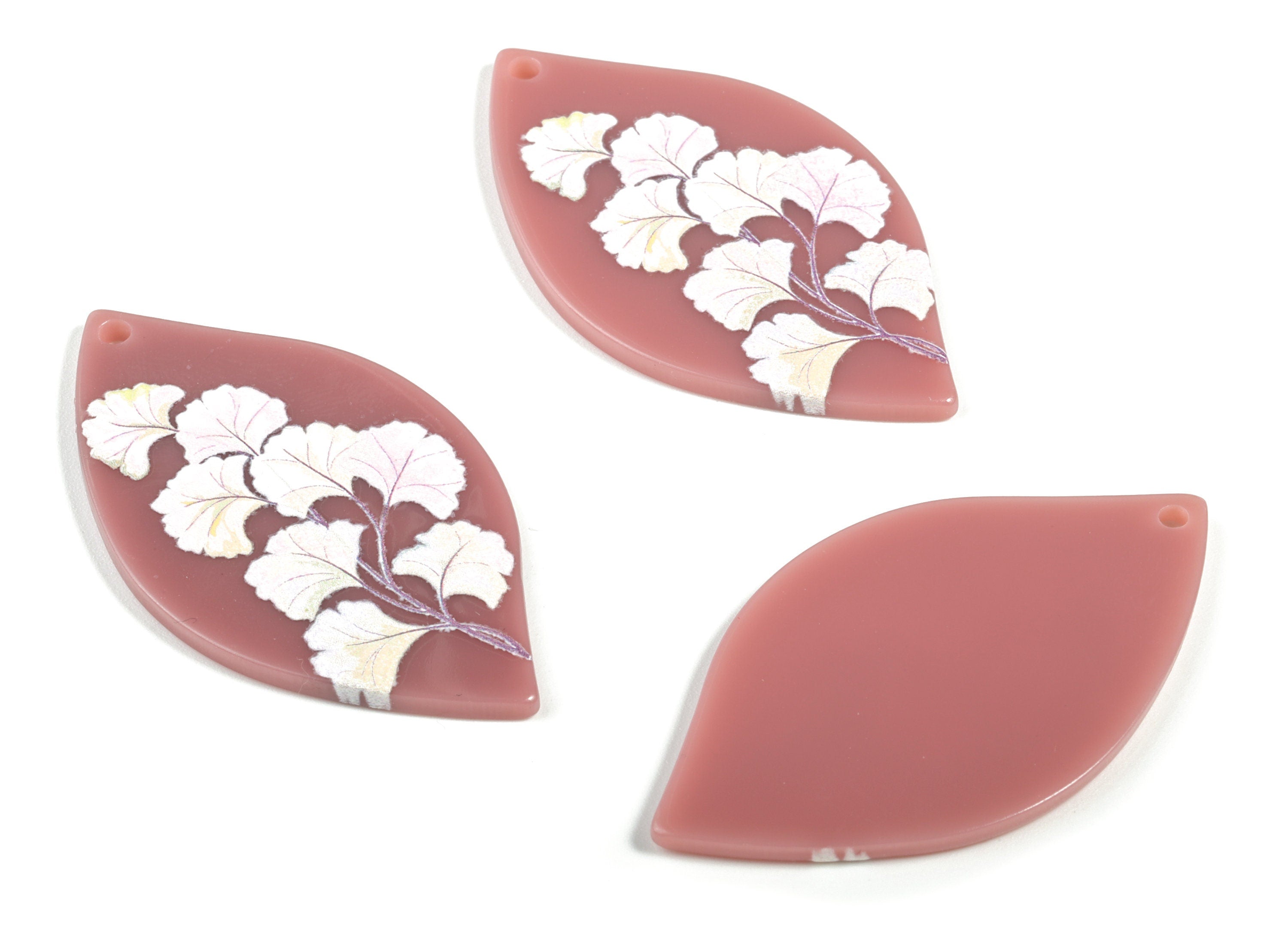 Acrylic Drop Earring Charms - Acrylic Flower Drop Pandant - Earring Findings - Jewelry Supplies - 47.69x26.99x2.44mm - AC2159 - DOMEDBAZAAR