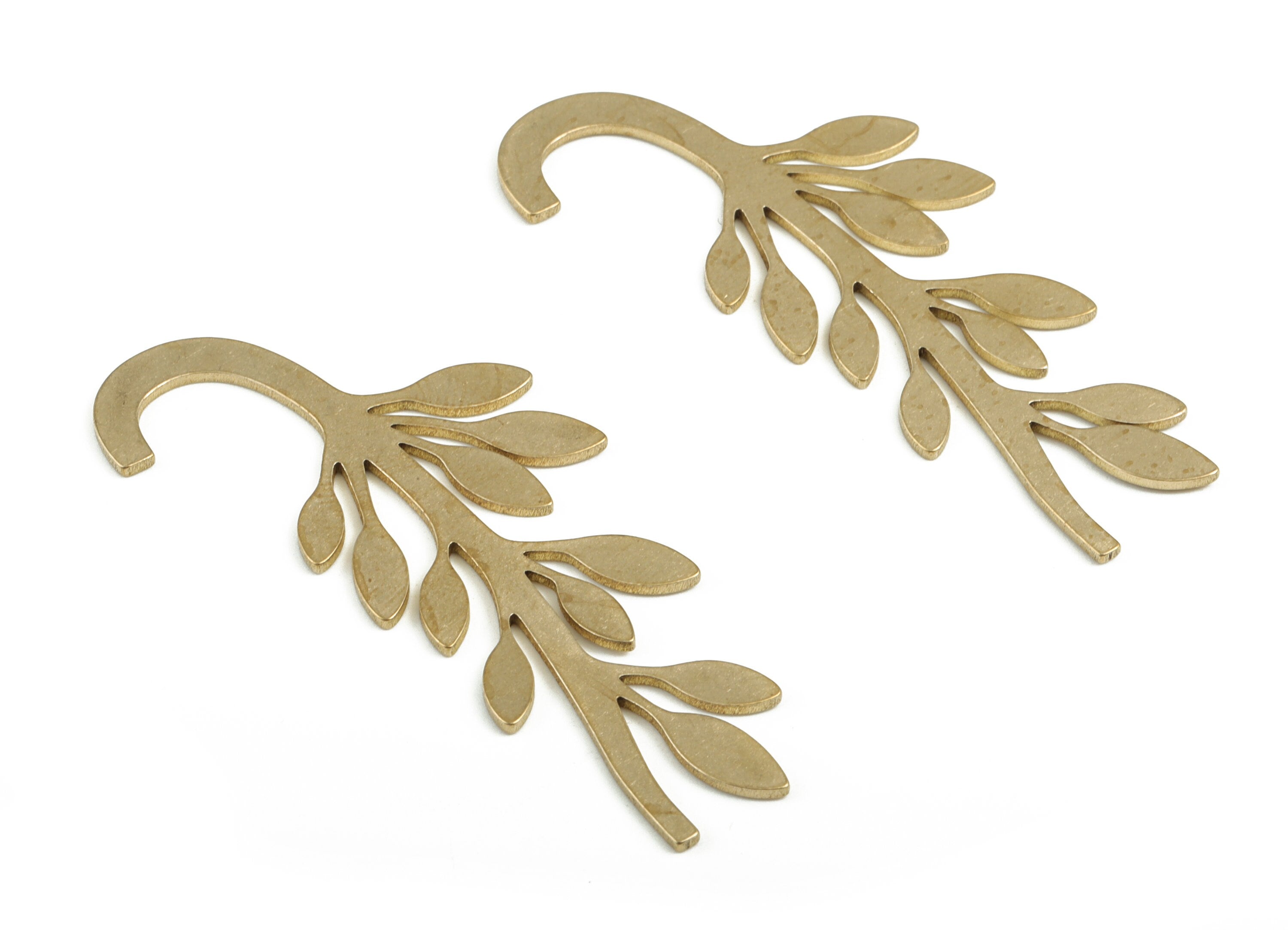 Brass Flower Spike Blank - Raw Brass Letter Flower Spike Blank - Brass Wallart Decoration - Jewelry Supplies - 55.08x21.72x0.99mm - PP3725 - DOMEDBAZAAR