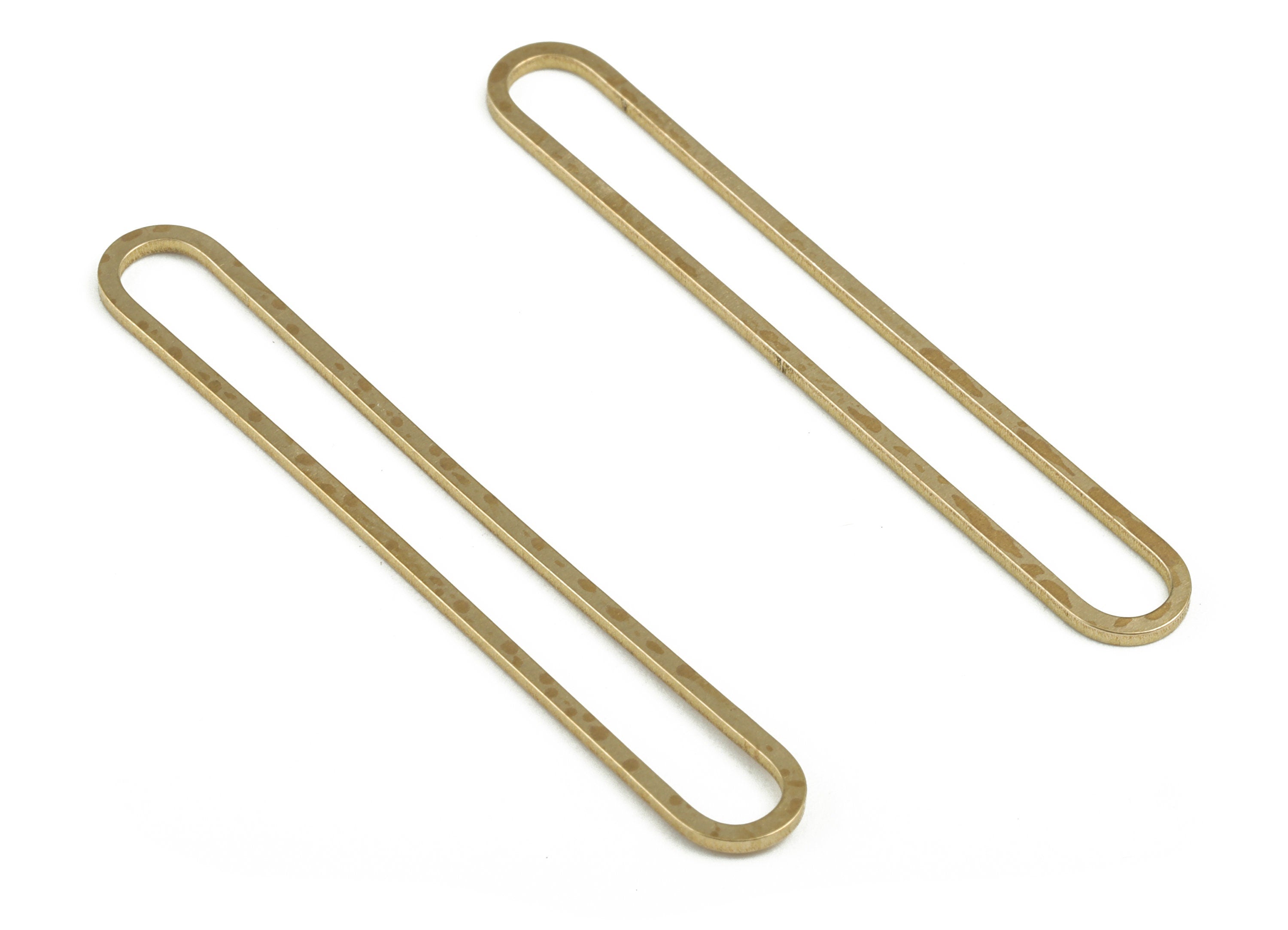 Brass Oval Earring Charms - Raw Brass Oval Pendant - Earring Findings - Jewelry Supplies - 50.28x6.82x0.96mm - PP3727 - DOMEDBAZAAR