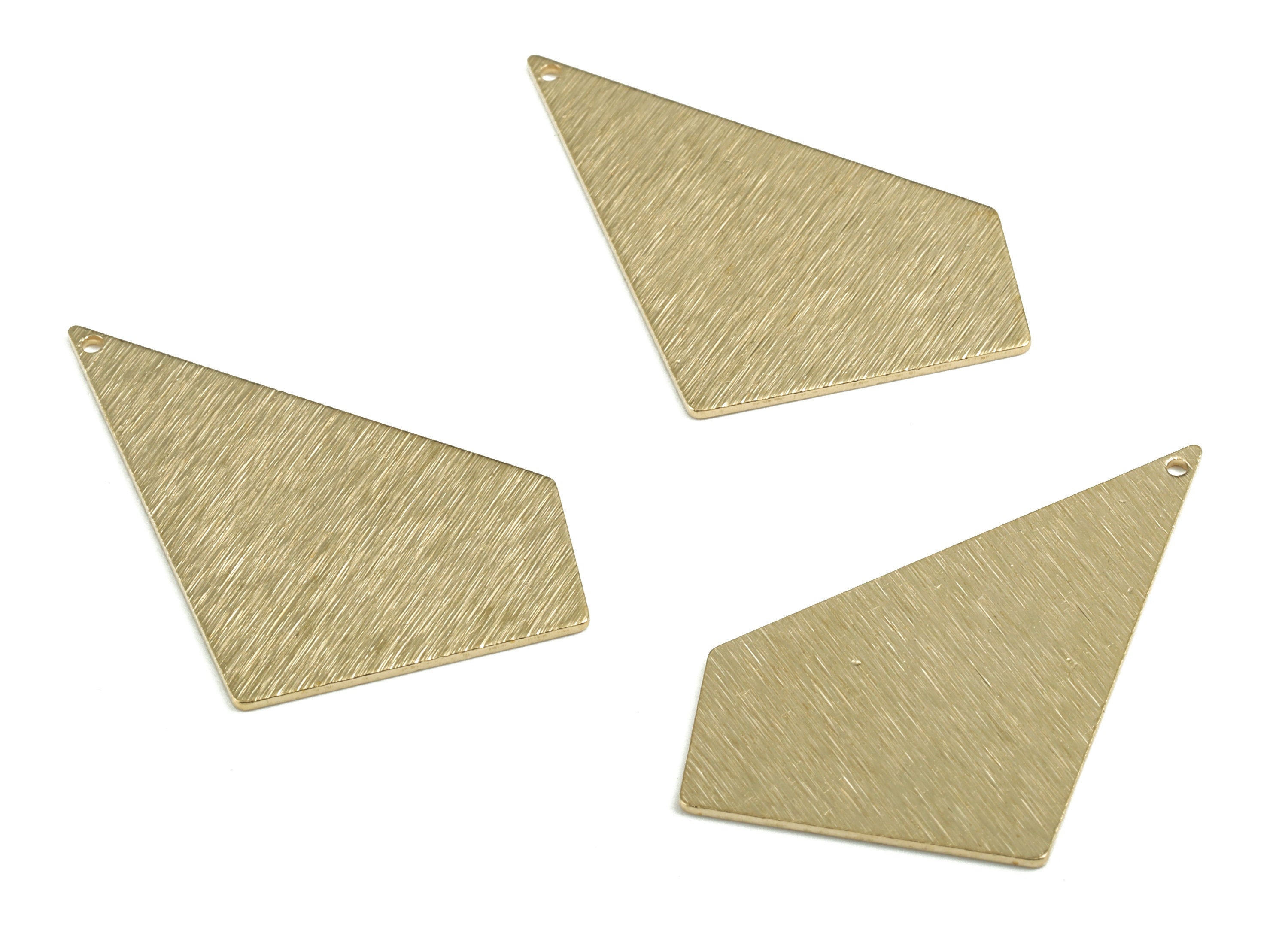 Brass Textured Geometry Earring Charms - Raw Brass Geometry Pendant - Earring Findings - Jewelry Supplies - 41.16x23.58x0.82mm - PP3629 - DOMEDBAZAAR