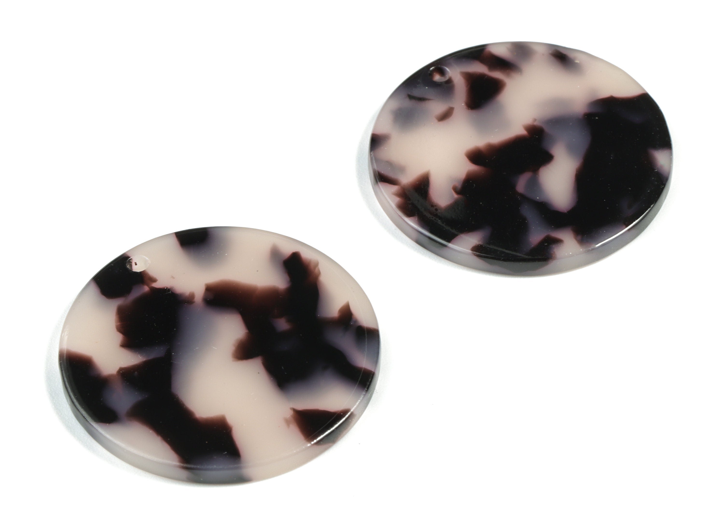 Acetate Acrylic Earring Charms - Blonde Tortoise Shell Earrings - Coin Shaped Pendant - Color Code: A06 - 29.6x29.6x2.41mm - AC1580-A06 - DOMEDBAZAAR