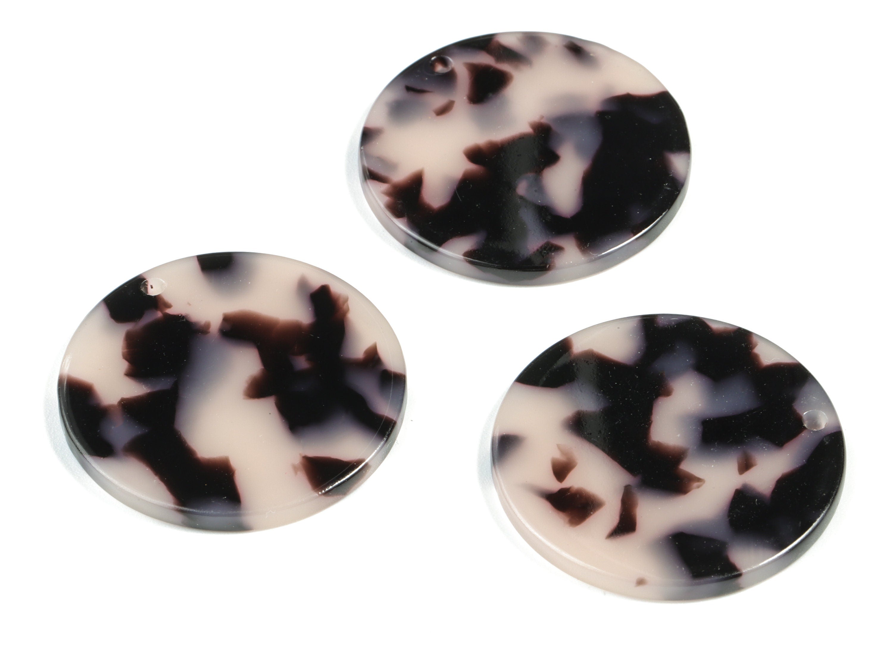 Acetate Acrylic Earring Charms - Blonde Tortoise Shell Earrings - Coin Shaped Pendant - Color Code: A06 - 29.6x29.6x2.41mm - AC1580-A06 - DOMEDBAZAAR
