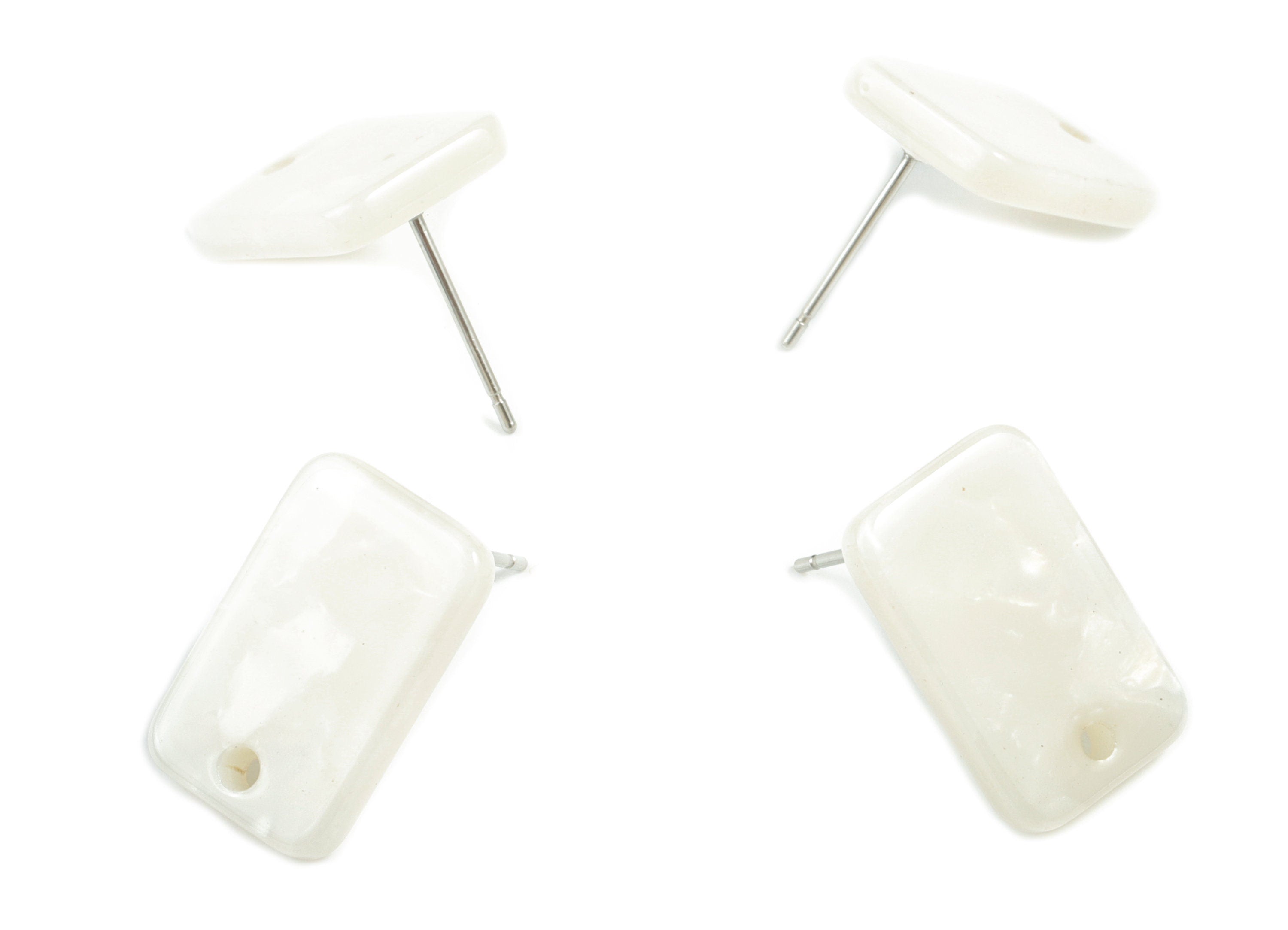 Acetate Acrylic Earring Post Charms - Stud Earring Charms - Square Shaped Earrings - Color Code: A32 - 16.9x10.9x2.7mm - AC1579-A32 - DOMEDBAZAAR
