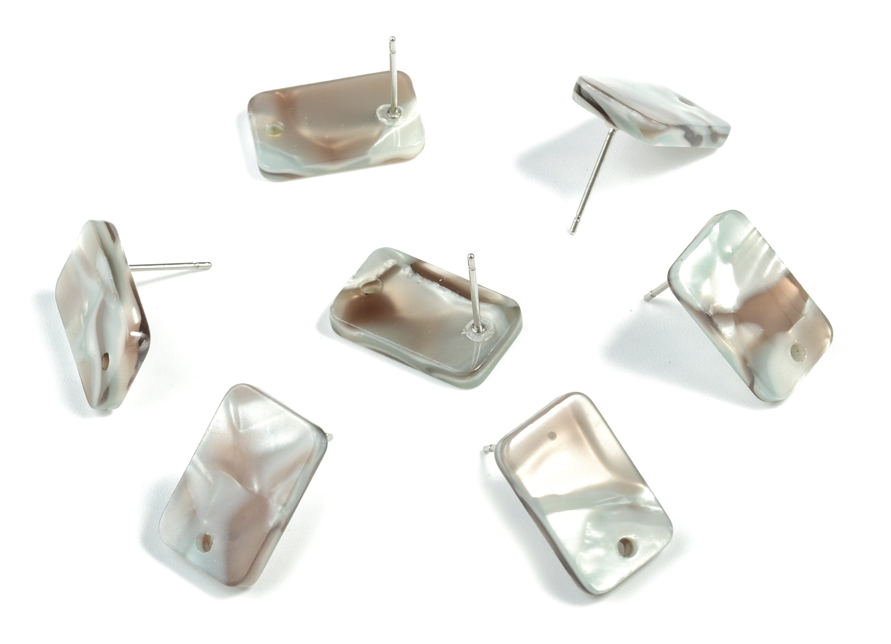 Acetate Acrylic Earring Post Charms - Stud Earring Charms - Square Shaped Earrings - Color Code: A22 - 16.9x10.9x2.7mm - AC1579-A22 - DOMEDBAZAAR