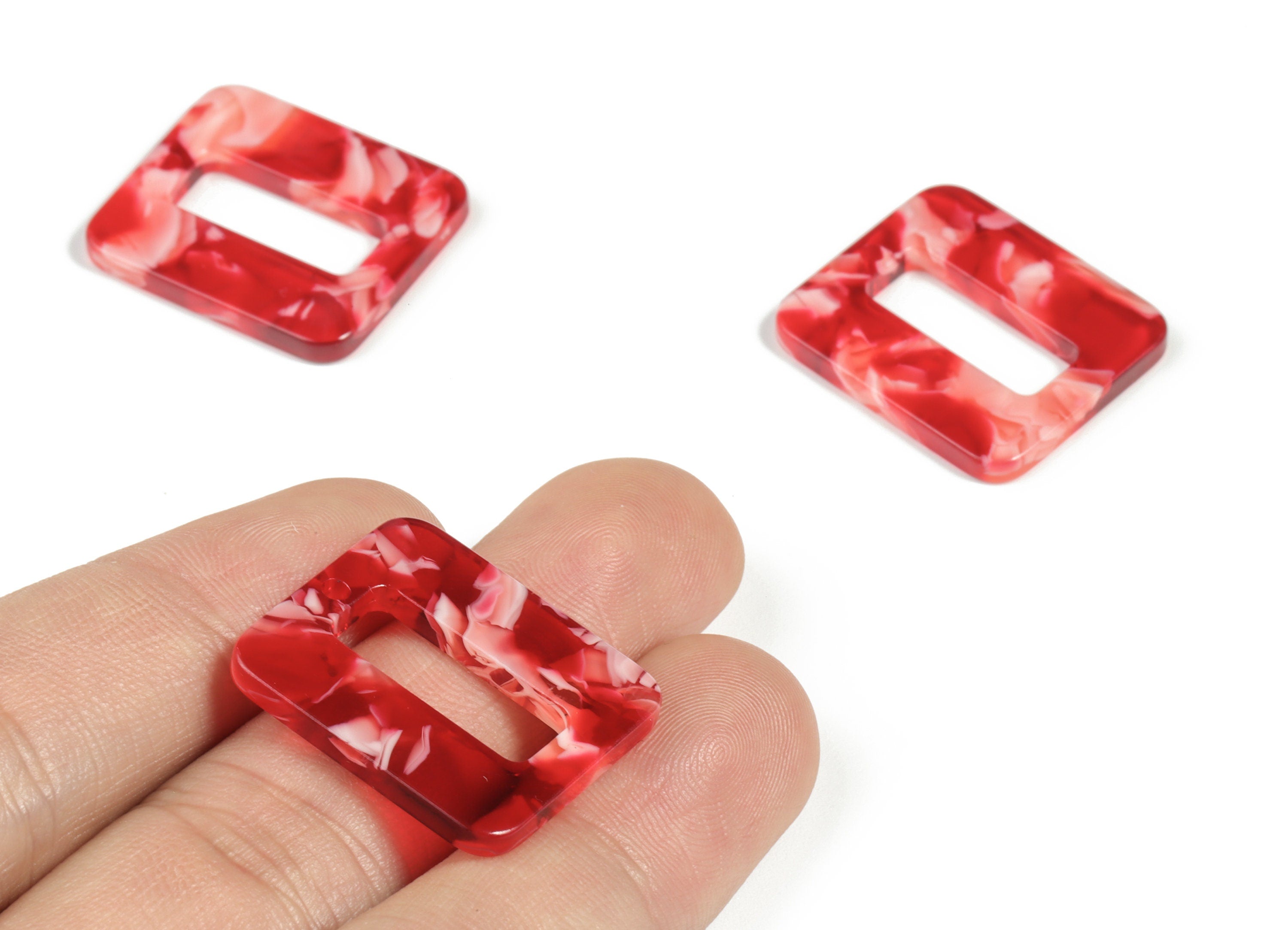 Acetate Square Earring Charms - Rectangle Pendant - Earring Finding - Jewelry Supplies - Color Code:A29 - 24.66x21.69x2.6mm - AC2184-A29 - DOMEDBAZAAR