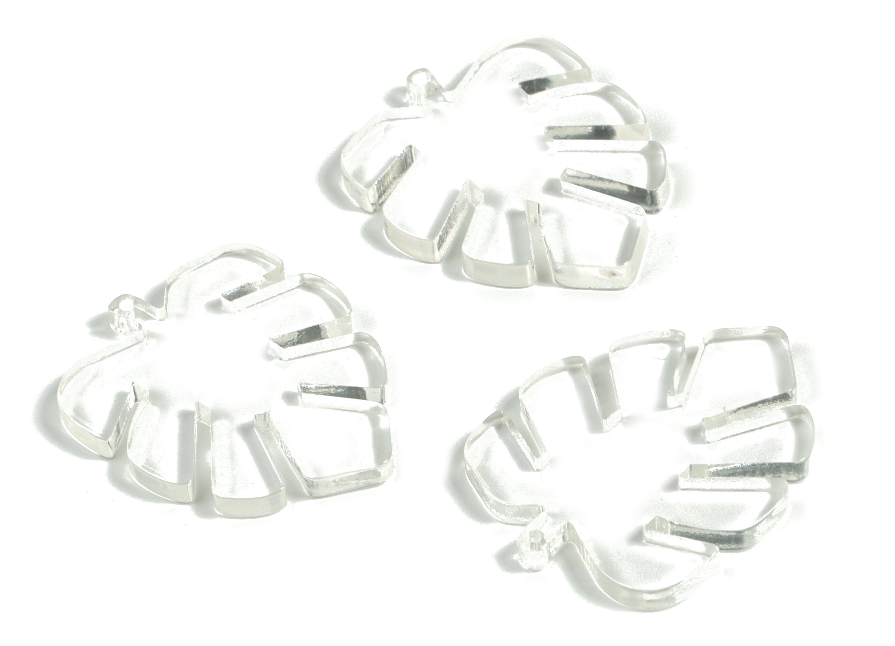 Acrylic Leaf Earring Charms - Acrylic Transparent Monstera Earrings - Jewelry Supplies - Color Code:A63 - 29.76x24.03x2.61mm - AC1087-A63 - DOMEDBAZAAR