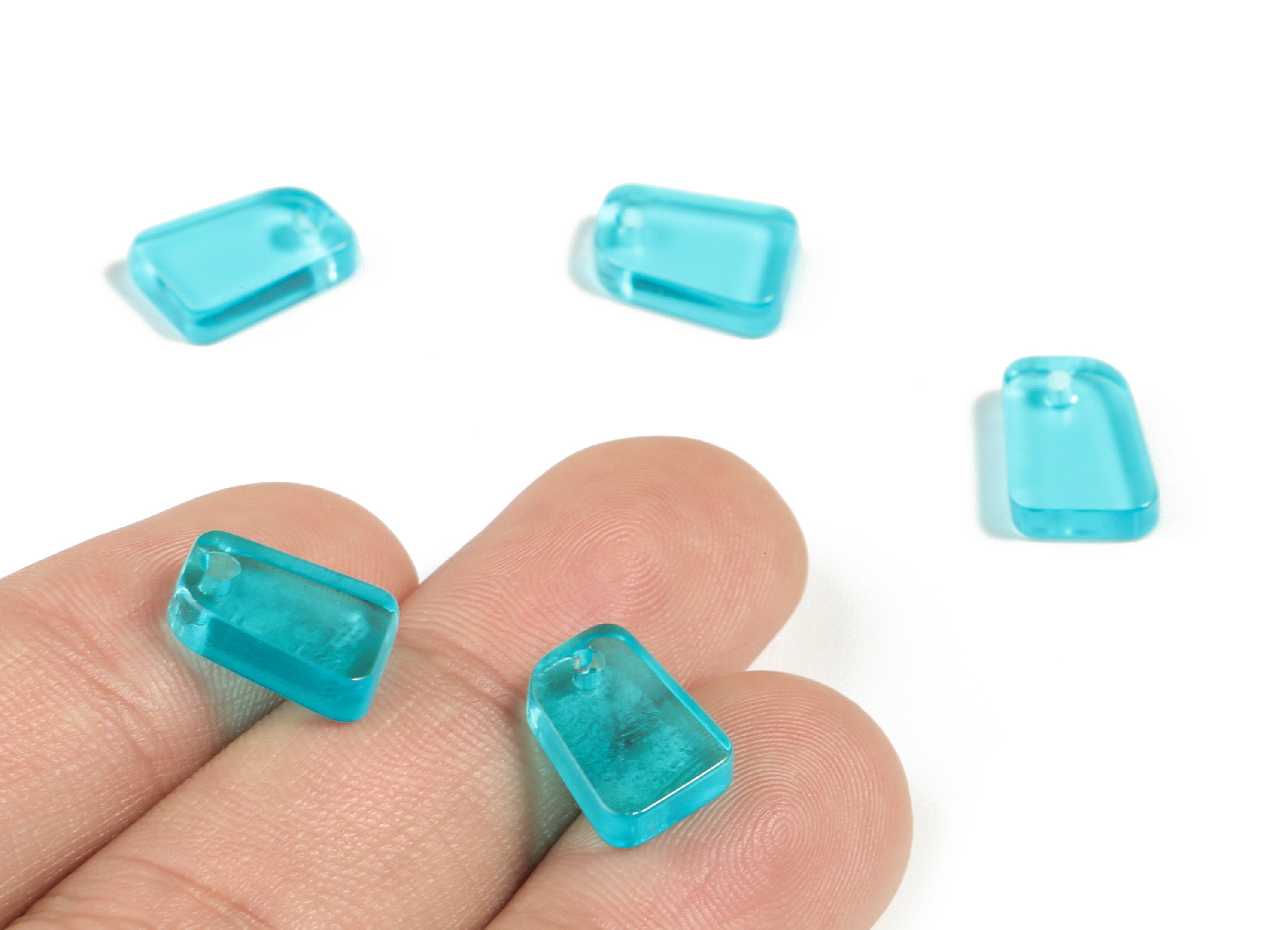 Acrylic Geometry Earring Charms - Acrylic Blue Geometry Pendant - Jewelry Supplies - Color Code:A68 - 12.18x8.46x2.98mm - AC2185-A68 - DOMEDBAZAAR