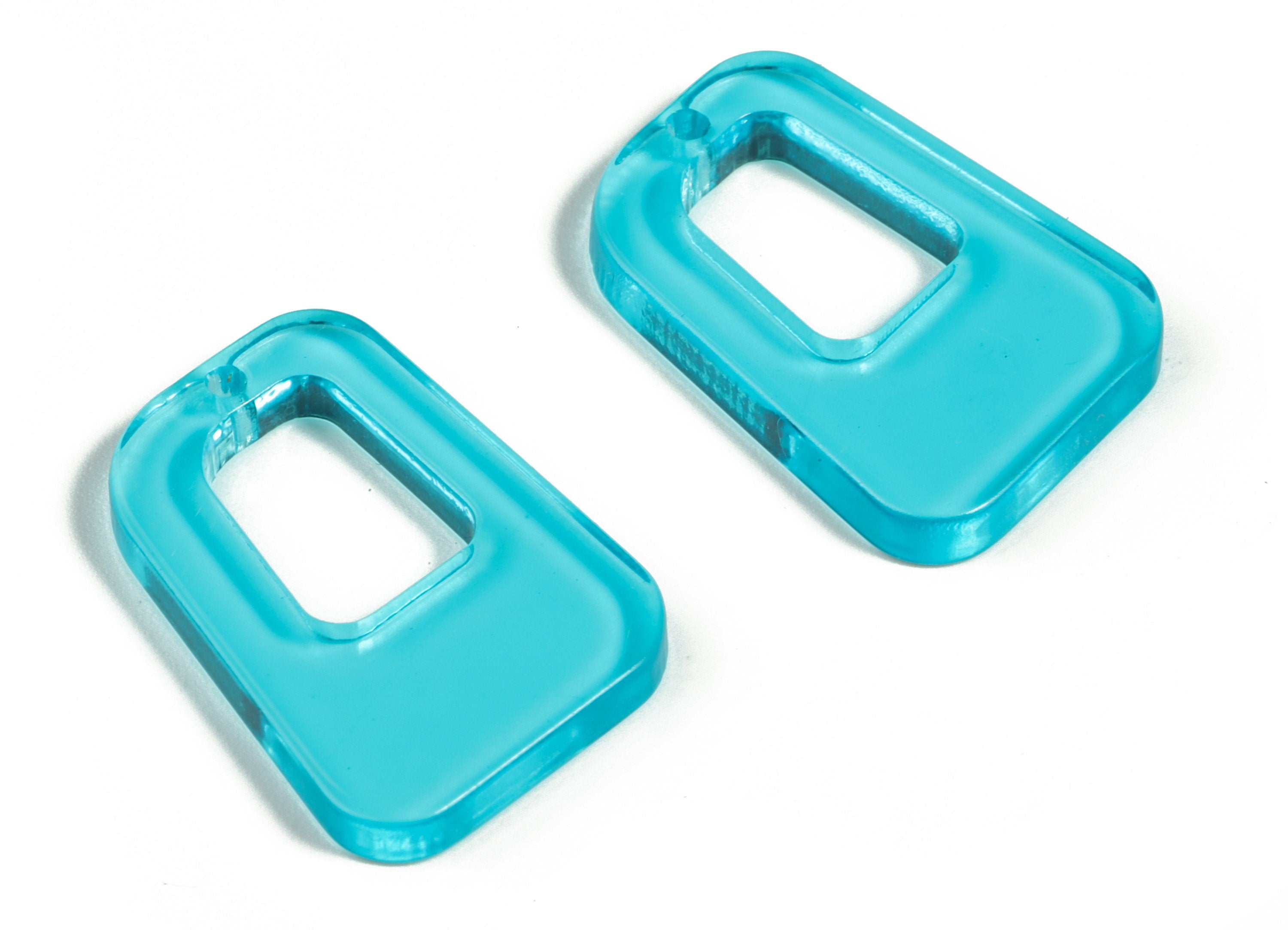 Acrylic Geometry Earring Charms - Acrylic Blue Geometry Pendant - Jewelry Supplies - Color Code:A68 - 26.53x18.76x2.99mm - AC2195-A68 - DOMEDBAZAAR