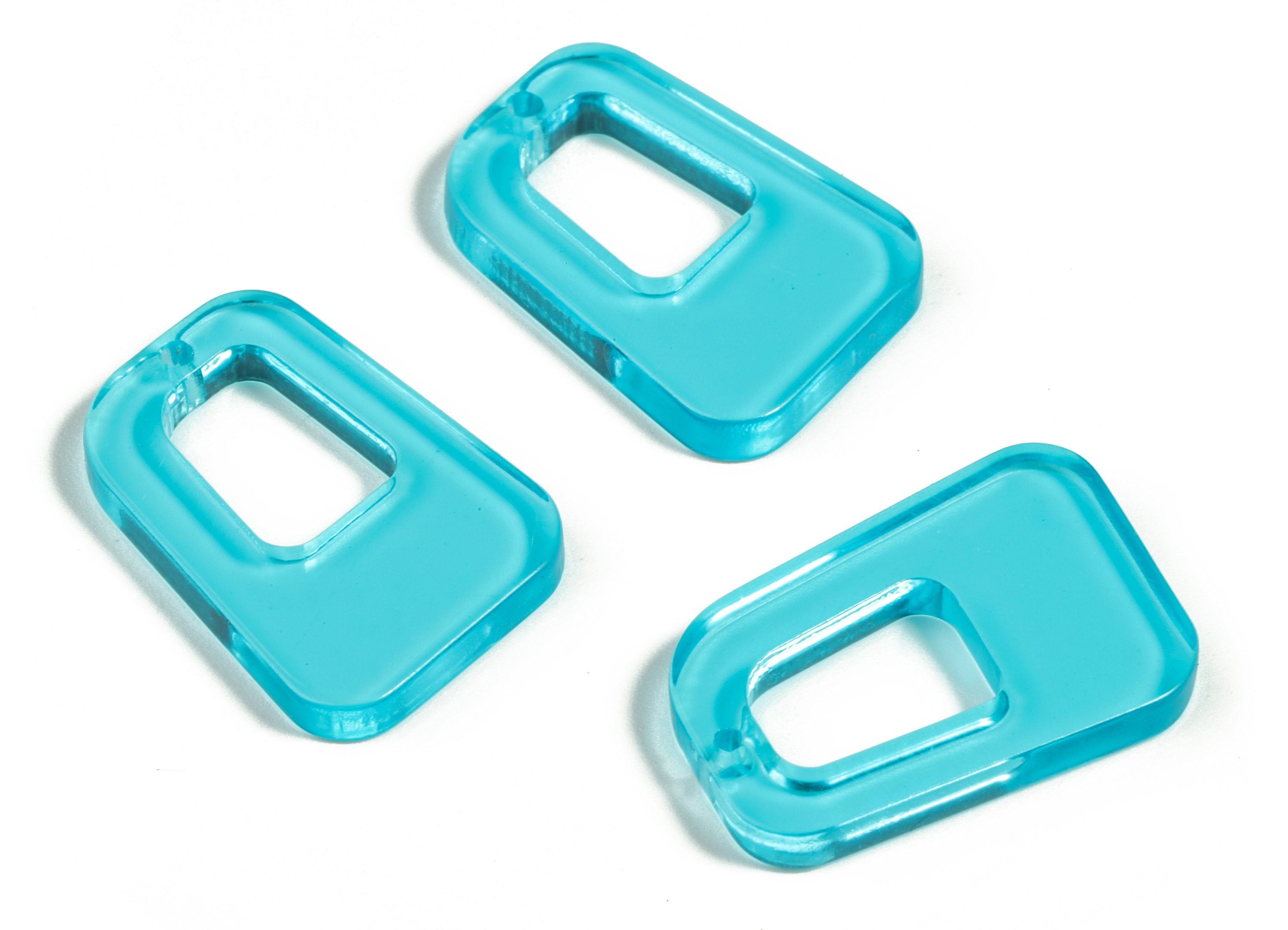 Acrylic Geometry Earring Charms - Acrylic Blue Geometry Pendant - Jewelry Supplies - Color Code:A68 - 26.53x18.76x2.99mm - AC2195-A68 - DOMEDBAZAAR