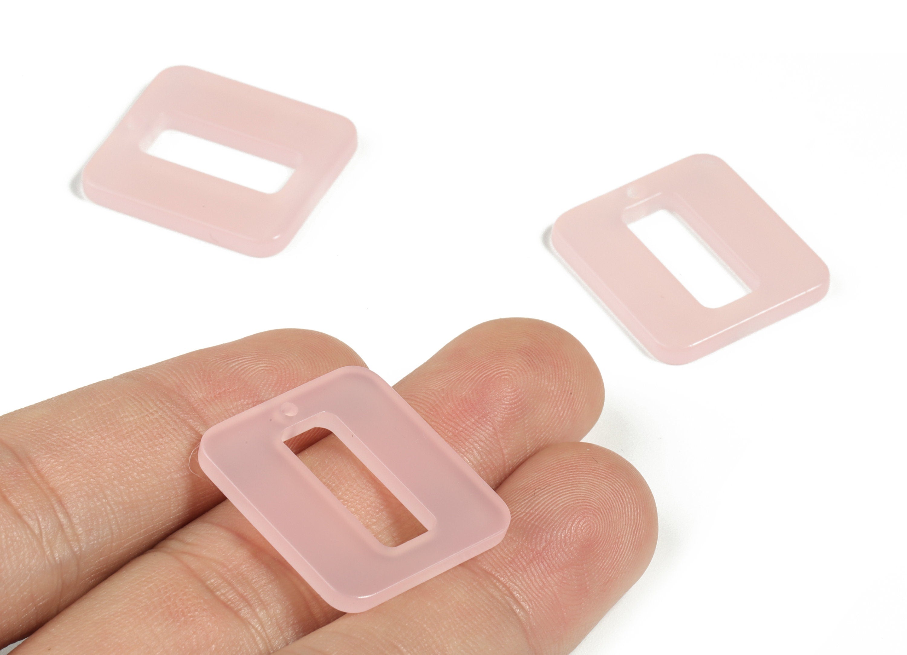 Acrylic Square Earring Charms - Rectangle Pendant - Earring Finding - Jewelry Supplies - Color Code:A387 - 24.66x21.69x2.6mm - AC2184-A397 - DOMEDBAZAAR